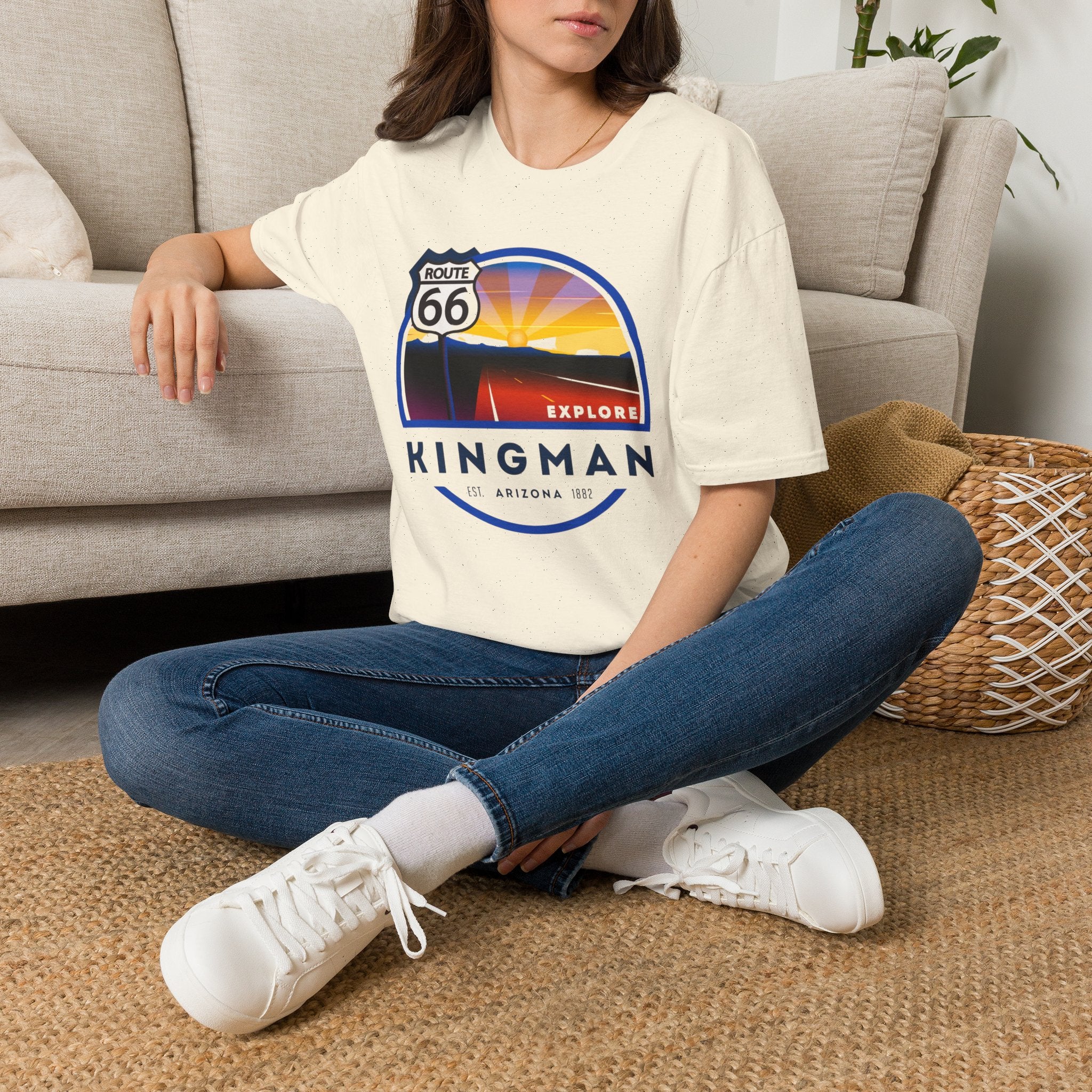 Route 66 Kingman Arizona T-Shirt — Vintage Sunset Explore Graphic Tee
