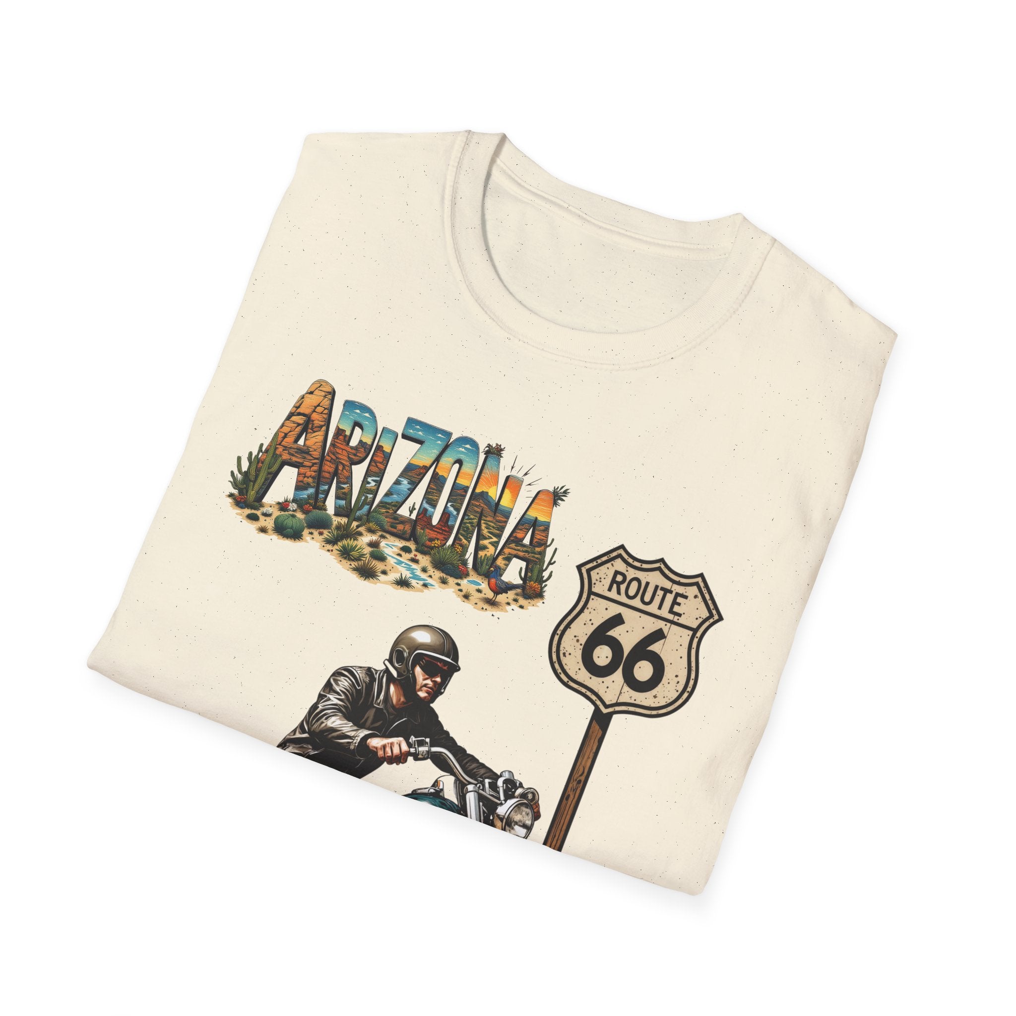 Arizona Route 66 Motorcycle T-Shirt | Biker Road Trip Tee