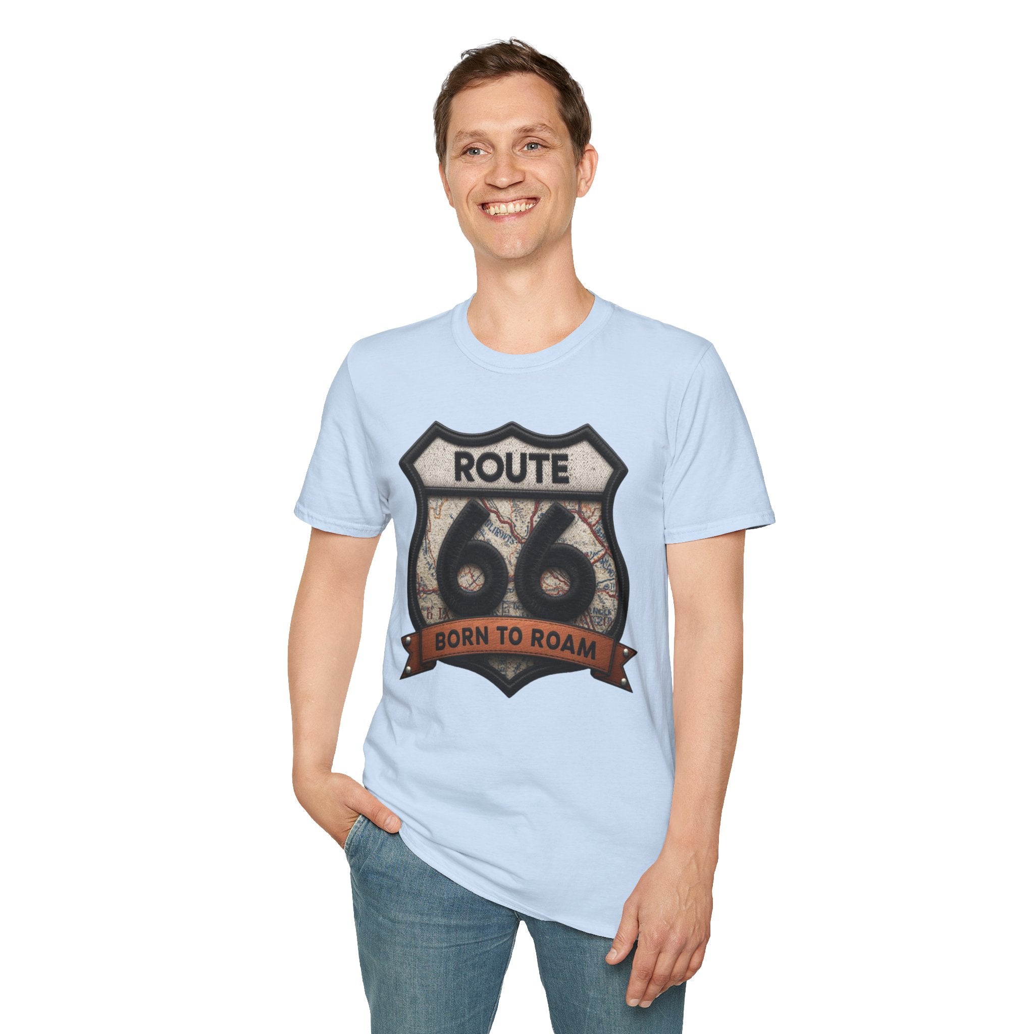 Route 66 Born to Roam T-Shirt | Vintage Highway Shield Tee