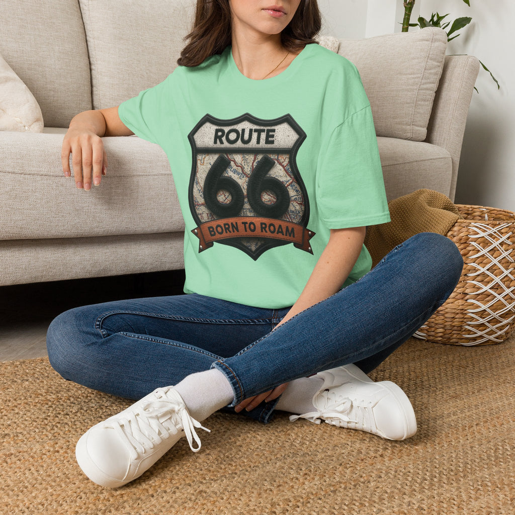 Route 66 Born to Roam T-Shirt | Vintage Highway Shield Tee