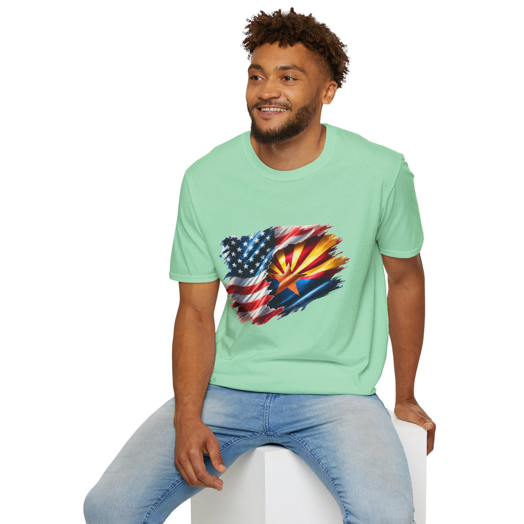 Arizona Flag with American Flag T-Shirt | Patriotic State Pride Tee