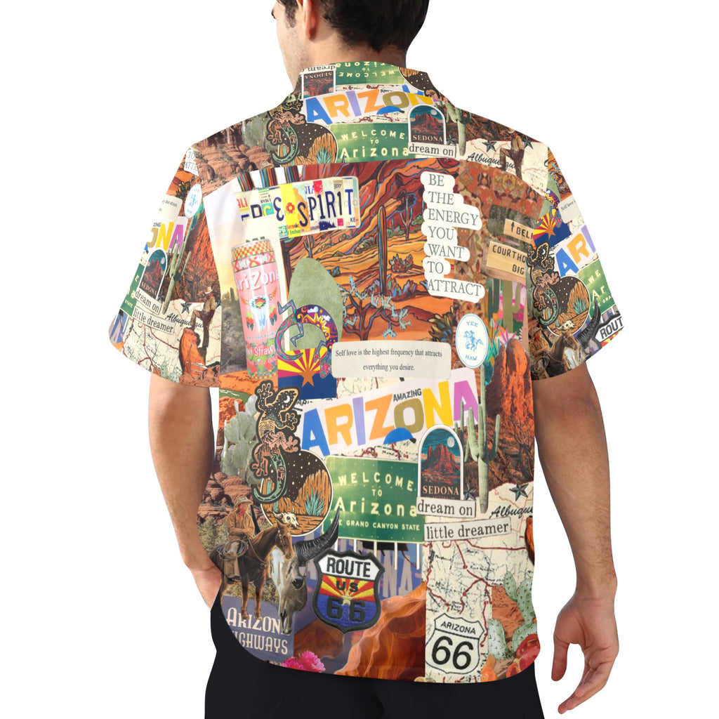 Arizona Route 66 Men's All Over Print Hawaiian Shirt Made In USA Ships to USA Only