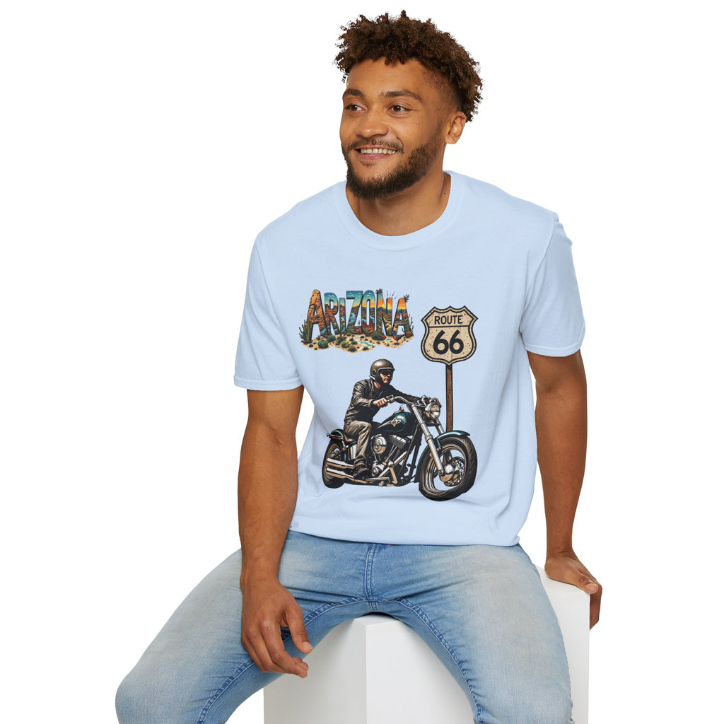 Arizona Route 66 Motorcycle T-Shirt | Biker Road Trip Tee