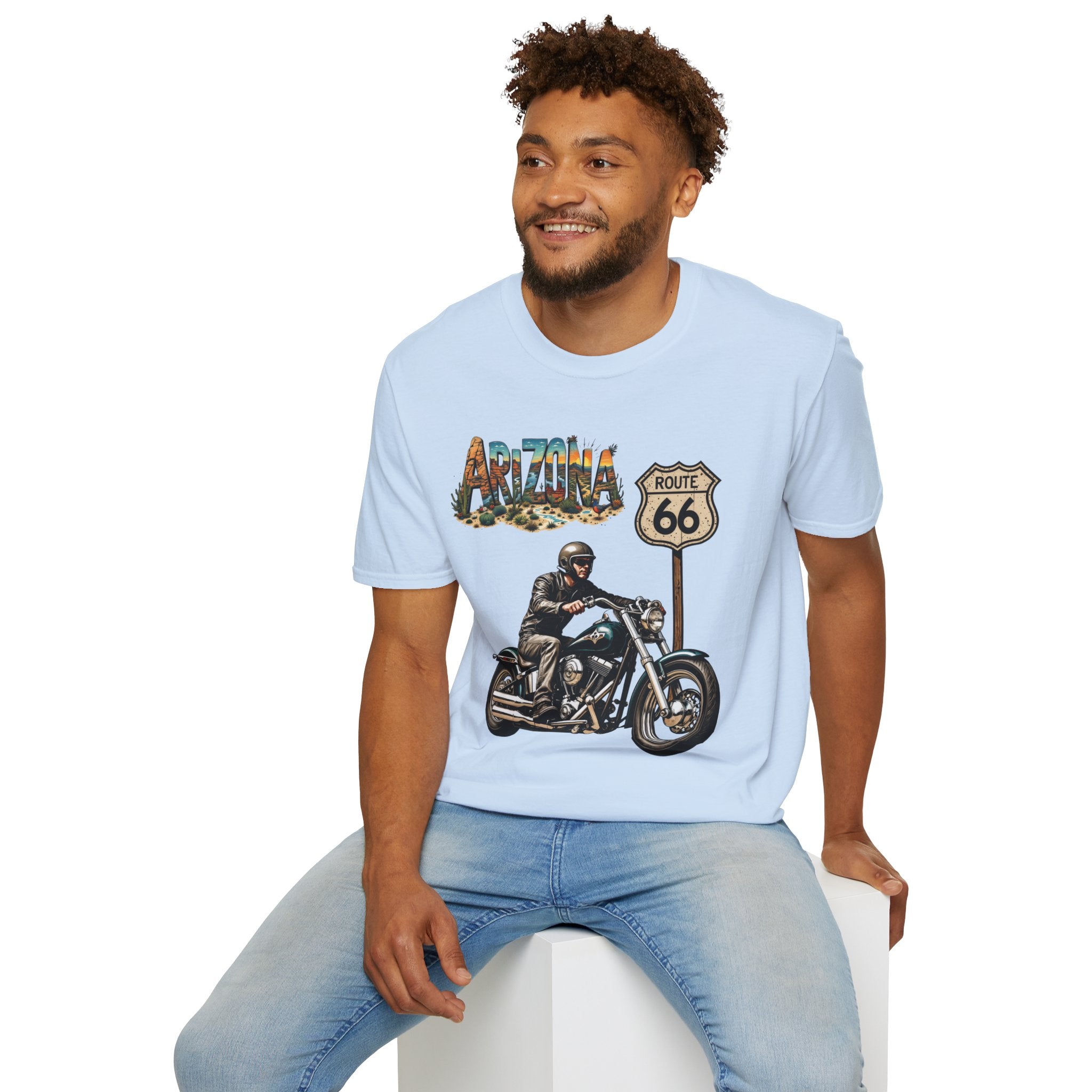 Arizona Route 66 Motorcycle T-Shirt | Biker Road Trip Tee