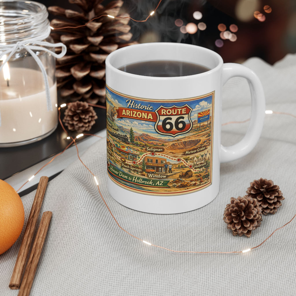 Historic Vintage Route 66 Arizona map mug | Route 66 Ceramic Mug