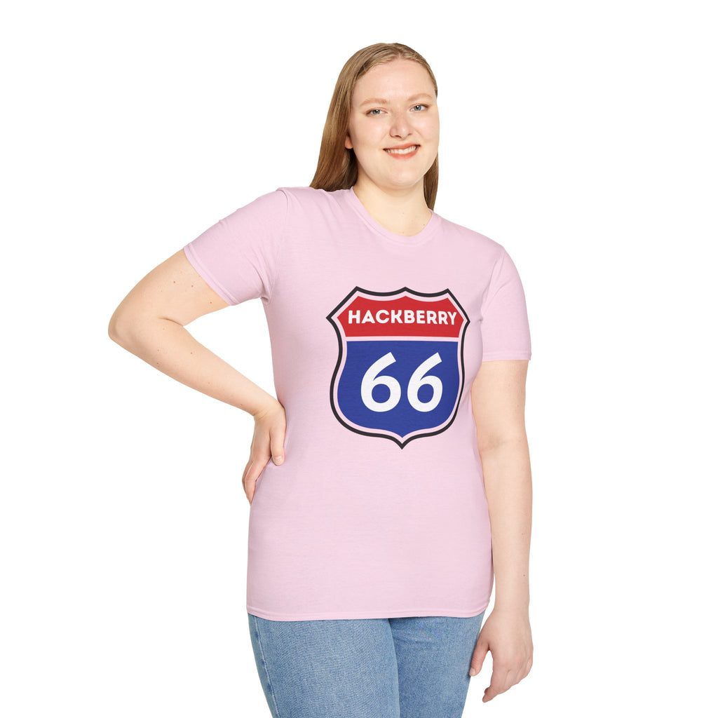 Hackberry 66 Shield T-Shirt | Route 66 Road Sign Tee