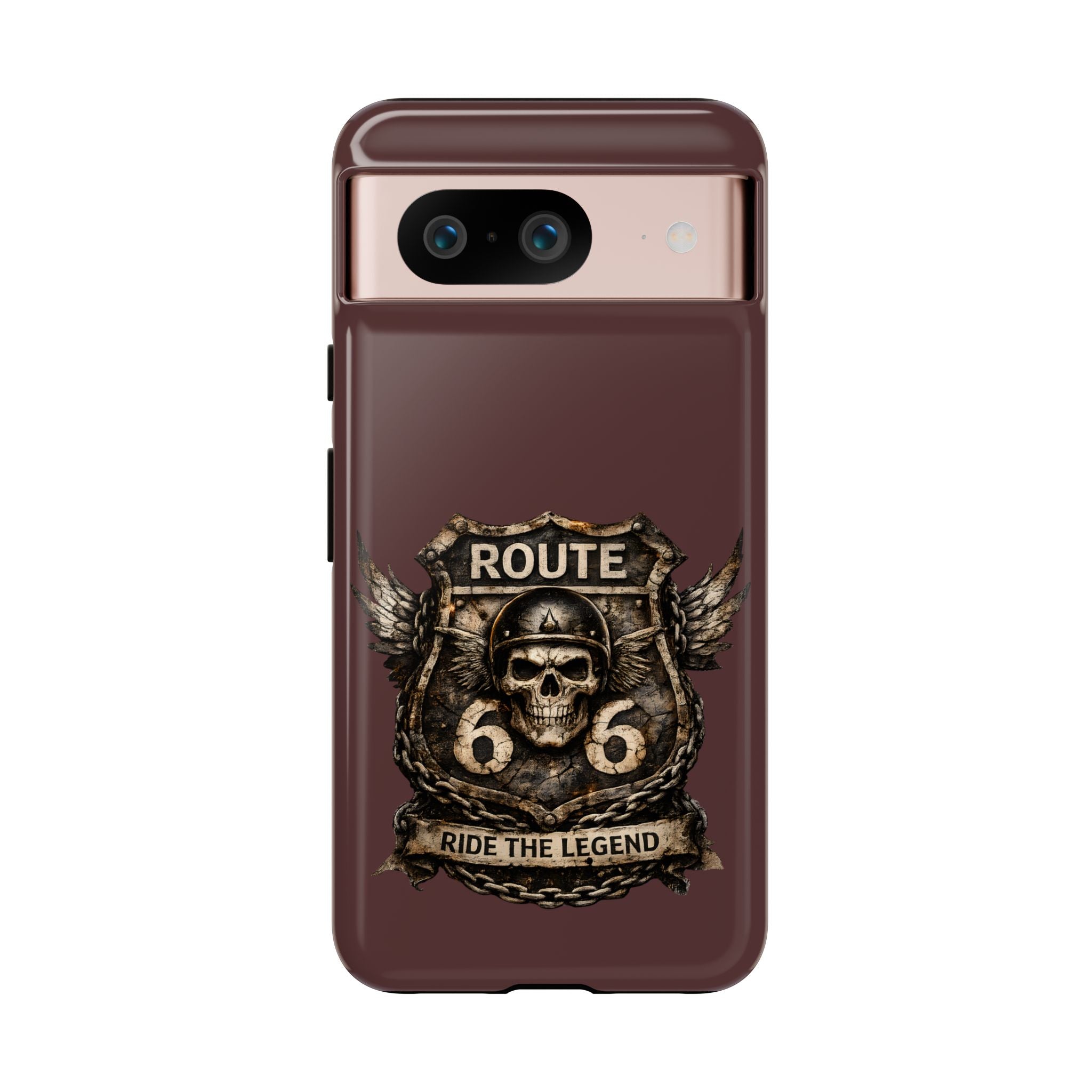 Route 66 Skull Helmet phone case | Motorcycle emblem, Ride the Legend