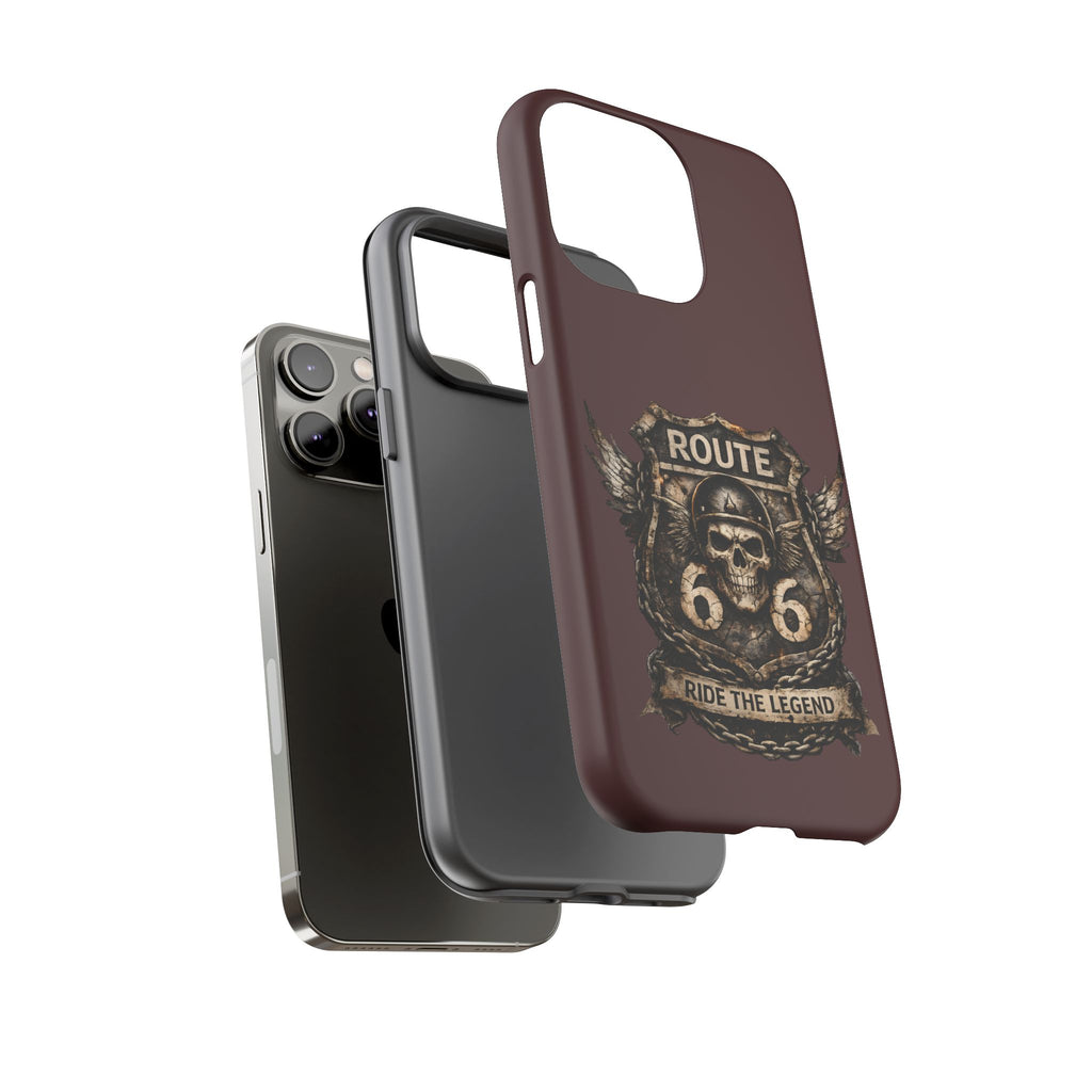 Route 66 Skull Helmet phone case | Motorcycle emblem, Ride the Legend