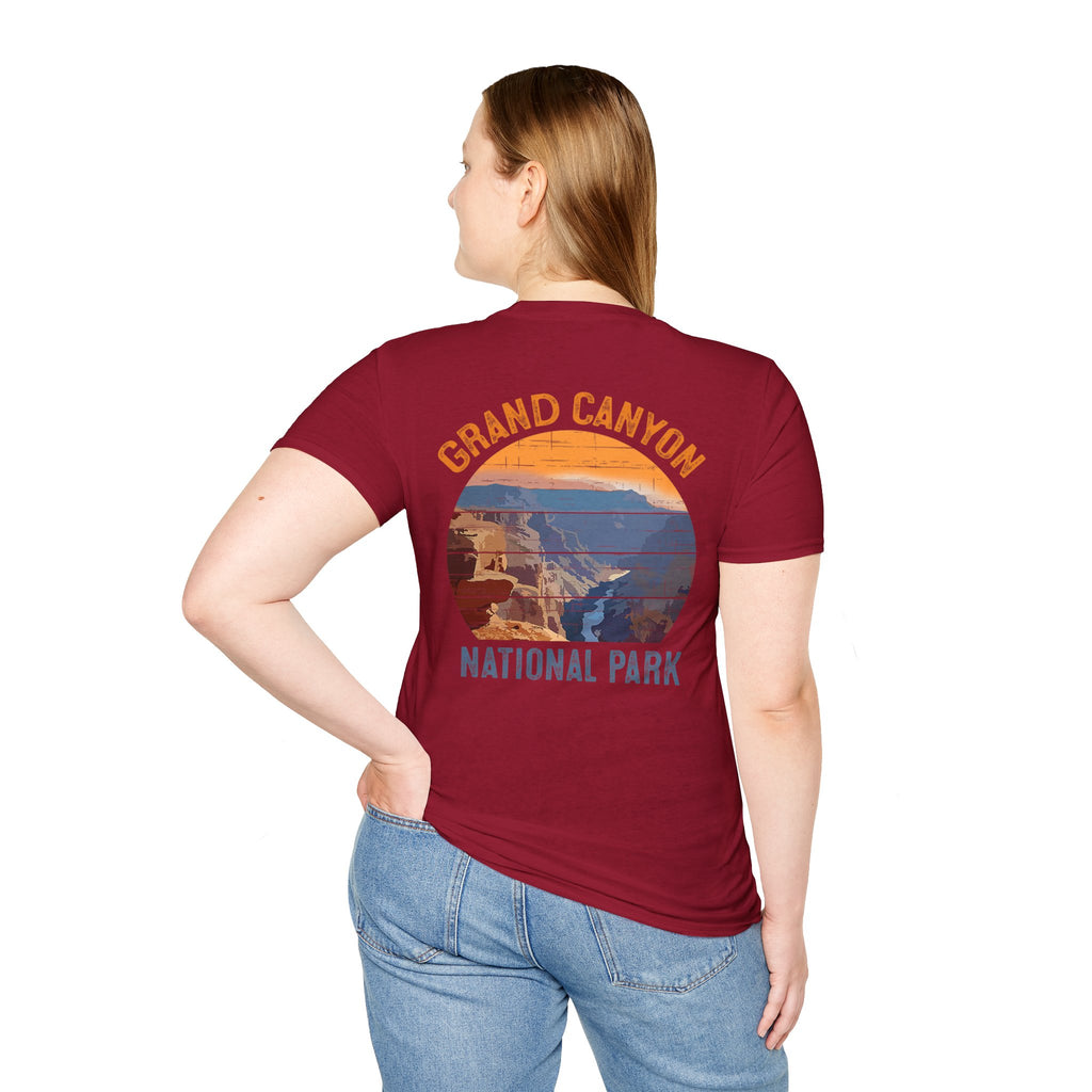 Grand Canyon Retro Sunset T-Shirt | Printed Front and Back National Park Landscape