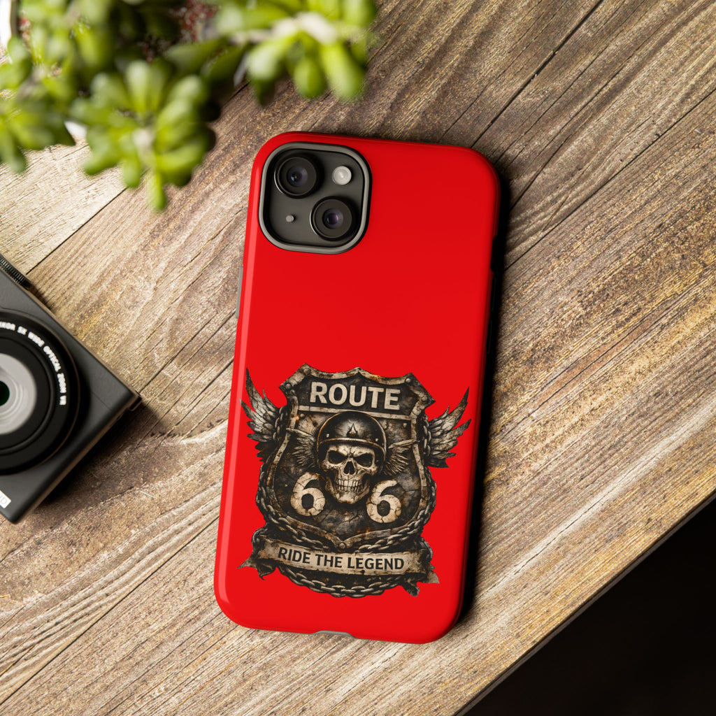 Route 66 Skull Helmet phone case | Motorcycle emblem, Ride the Legend