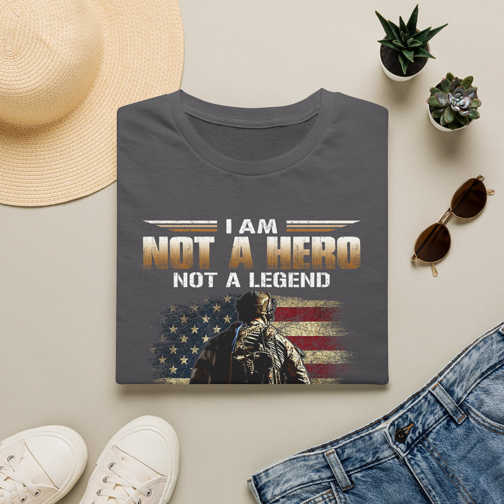 I Am Not a Hero I Am a U.S. Veteran T-Shirt | American Flag Soldier Tee