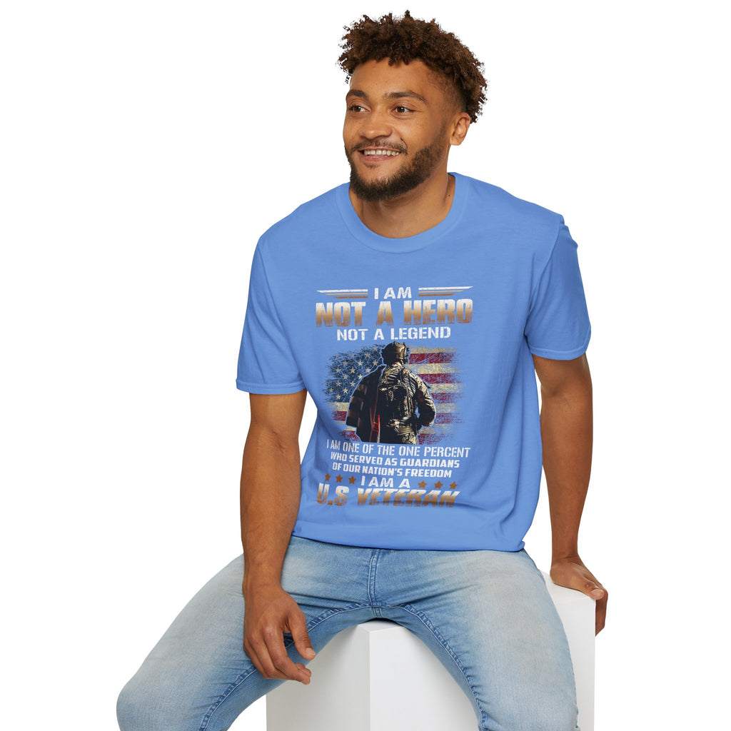 I Am Not a Hero I Am a U.S. Veteran T-Shirt | American Flag Soldier Tee
