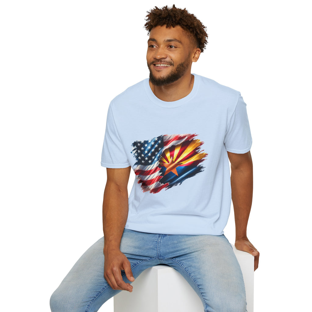 Arizona Flag with American Flag T-Shirt | Patriotic State Pride Tee