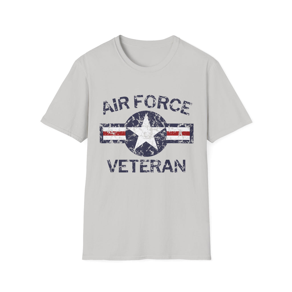 Air Force Veteran Distressed Logo T-Shirt | Military Star Stripe Tee