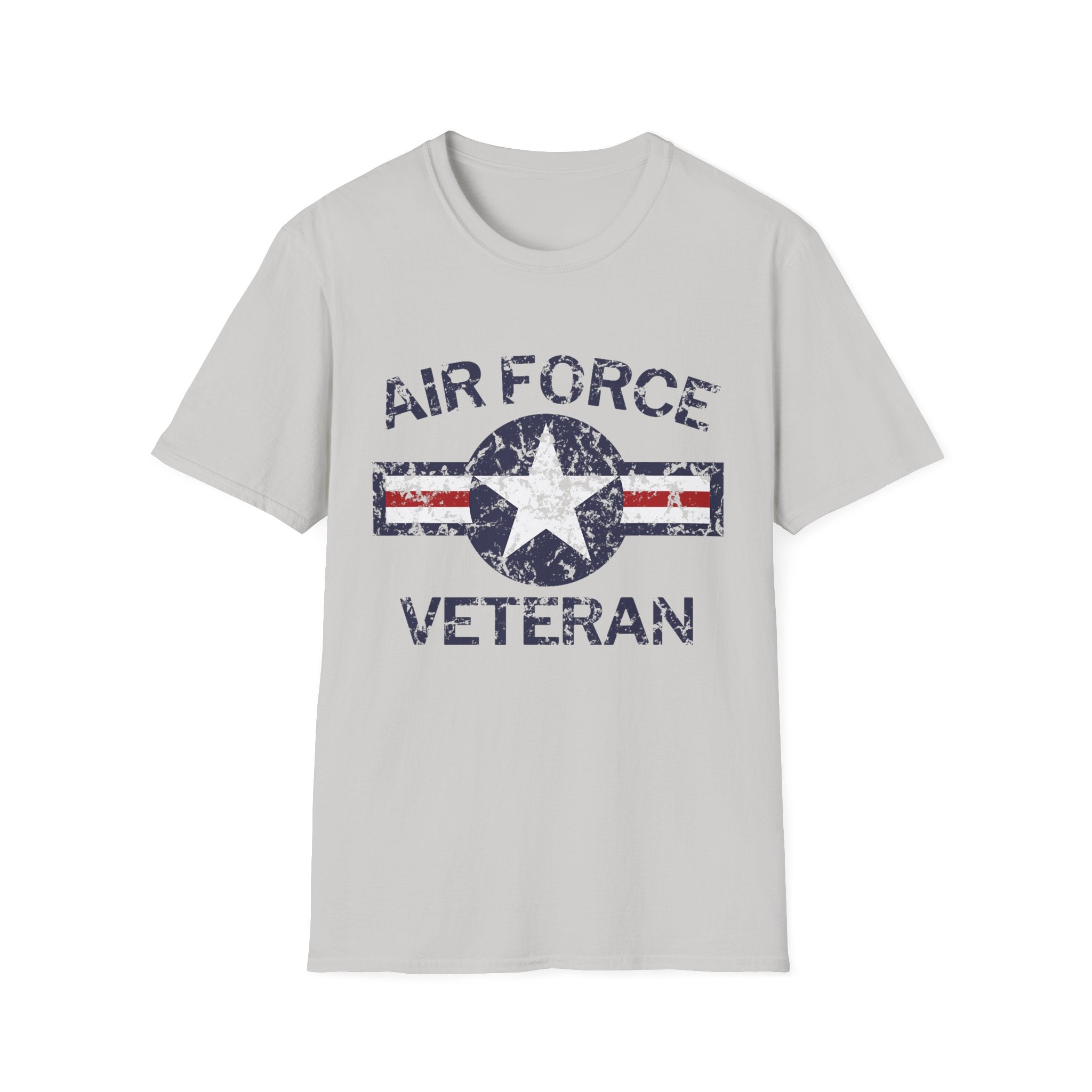Air Force Veteran Distressed Logo T-Shirt | Military Star Stripe Tee