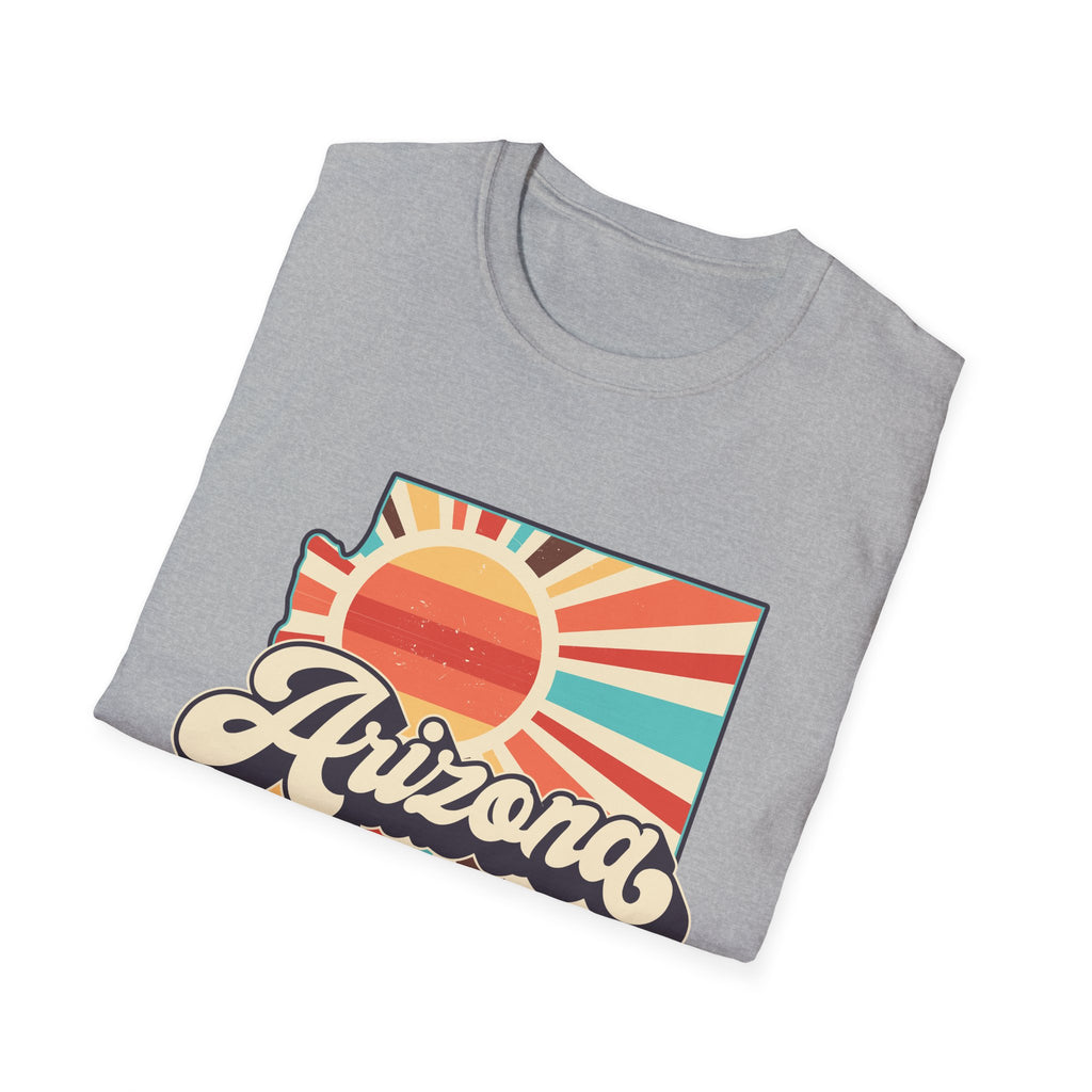 Arizona Retro Sunset T-Shirt | AZ State Map Vintage Rays