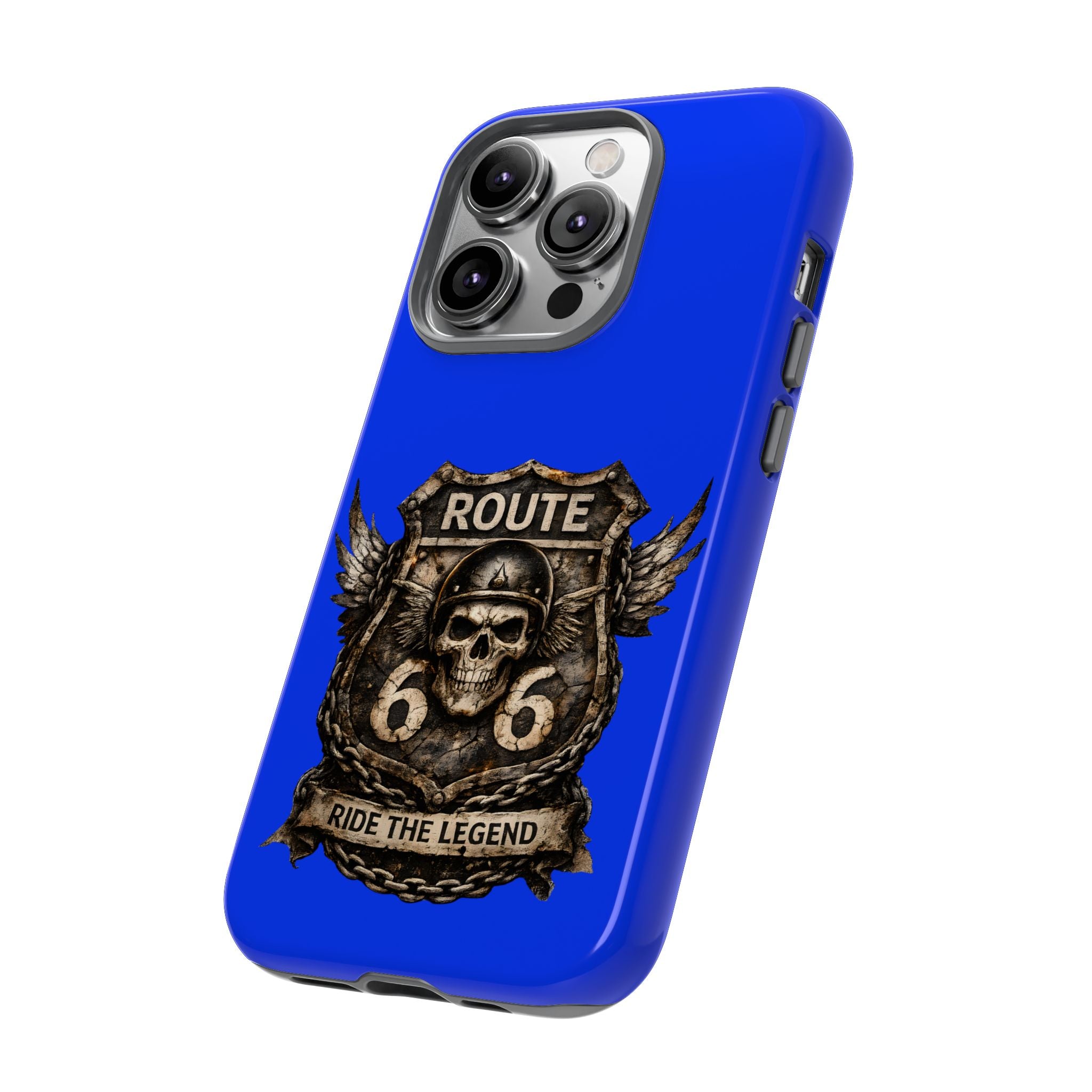 Route 66 Skull Helmet phone case | Motorcycle emblem, Ride the Legend
