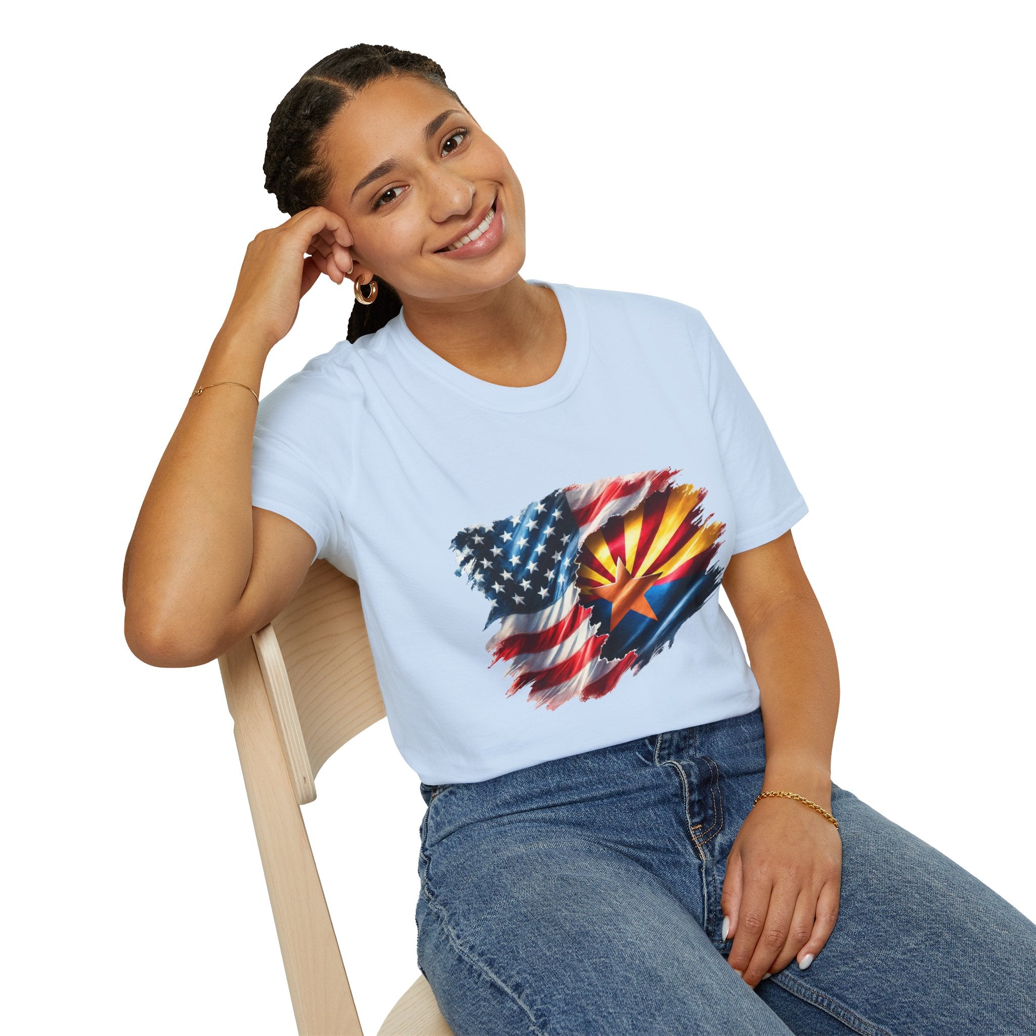 Arizona Flag with American Flag T-Shirt | Patriotic State Pride Tee