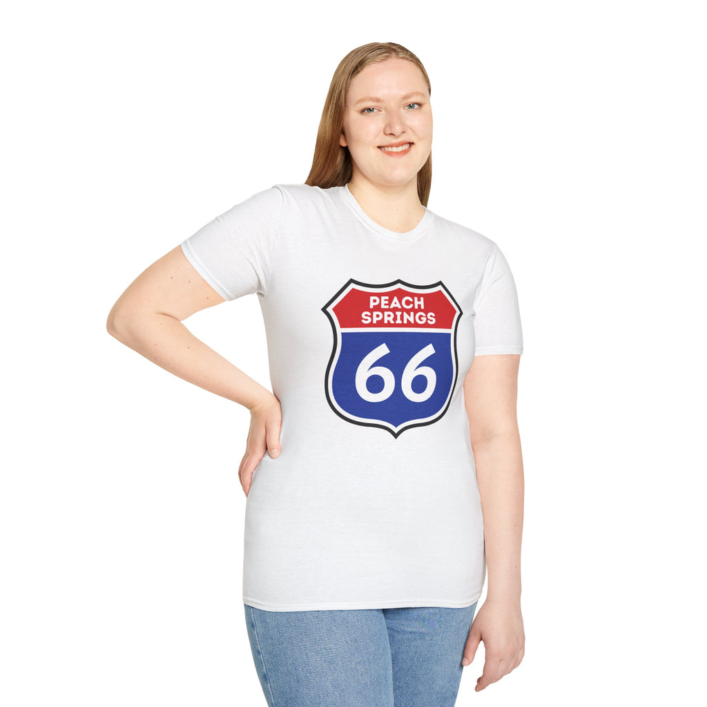 Peach Springs 66 Shield T-Shirt | Route 66 Road Sign Shirt