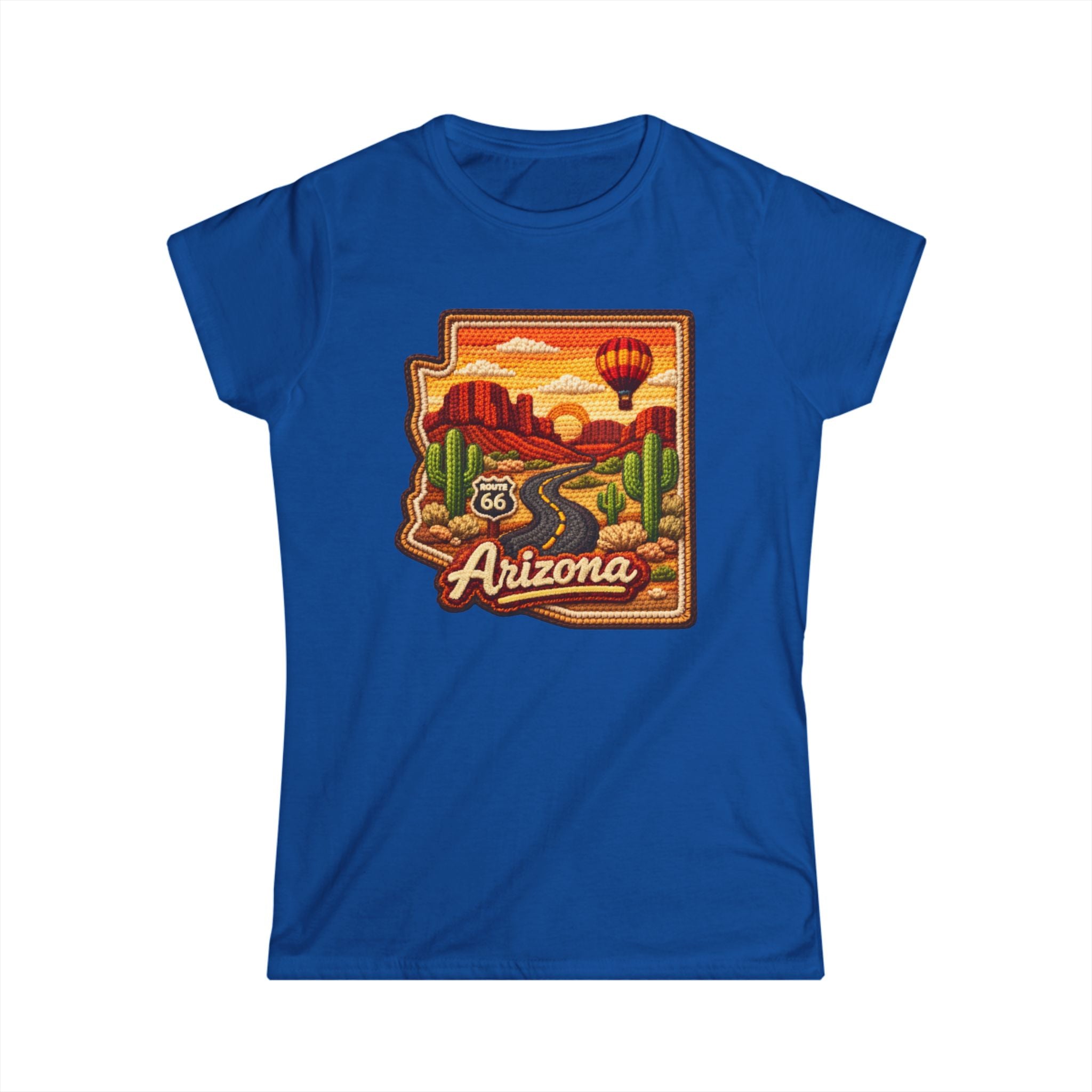 Arizona Route 66 Desert Sunset Womans Tee | Hot Air Balloon, Cactus Roadtrip