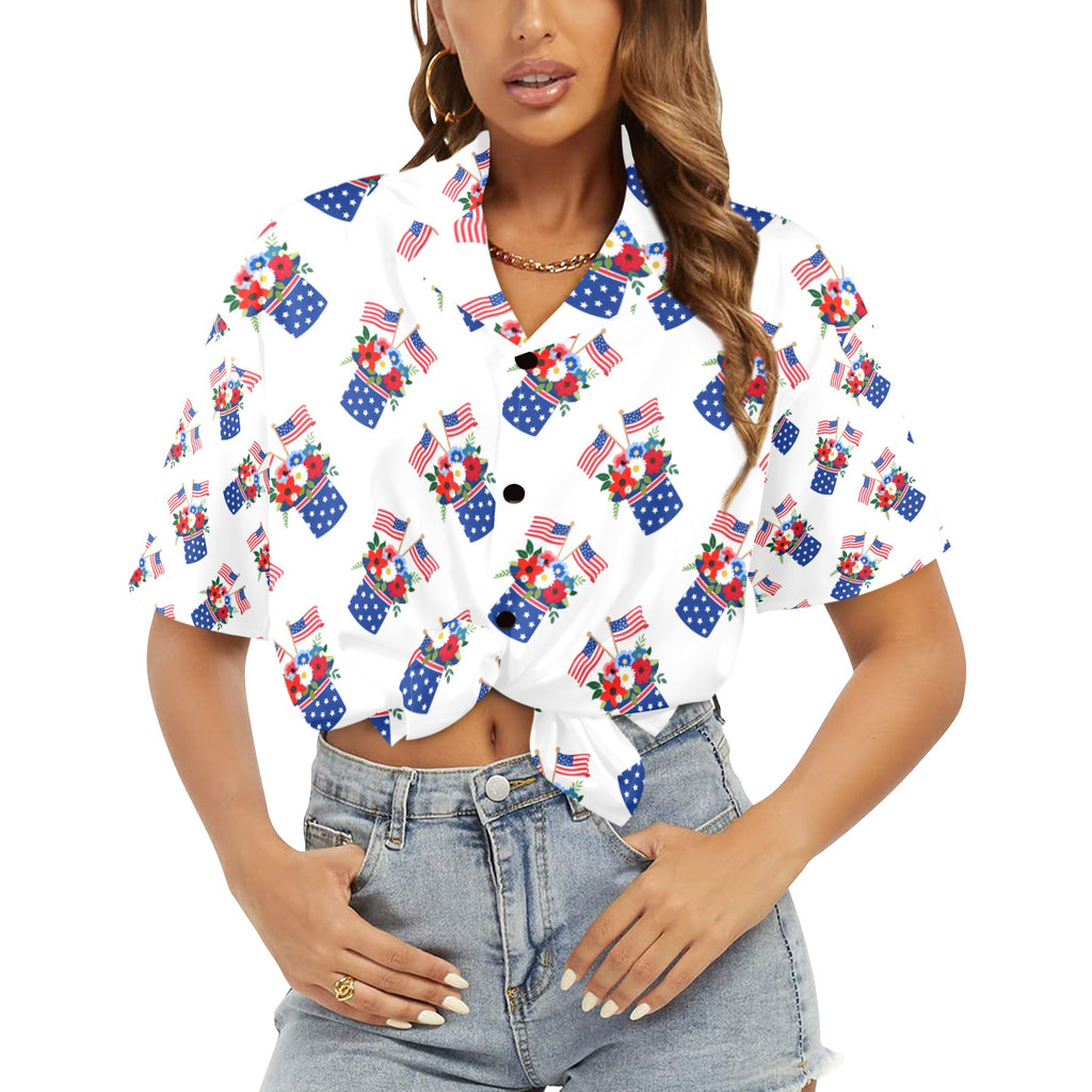 Red White Blue Celebration Women's All Over Print Shirt （Made in USA，Ships to USA Only）Free Shipping