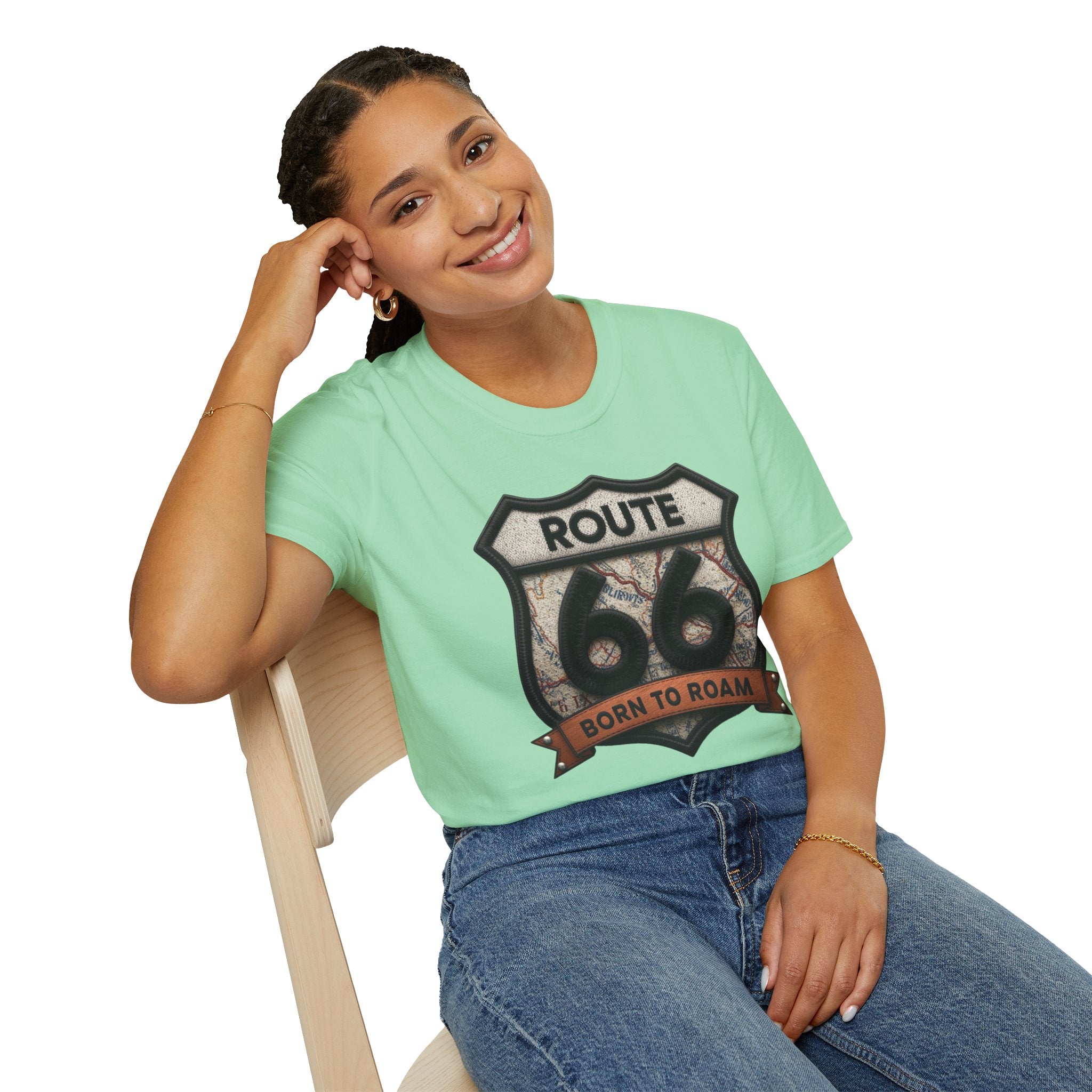 Route 66 Born to Roam T-Shirt | Vintage Highway Shield Tee