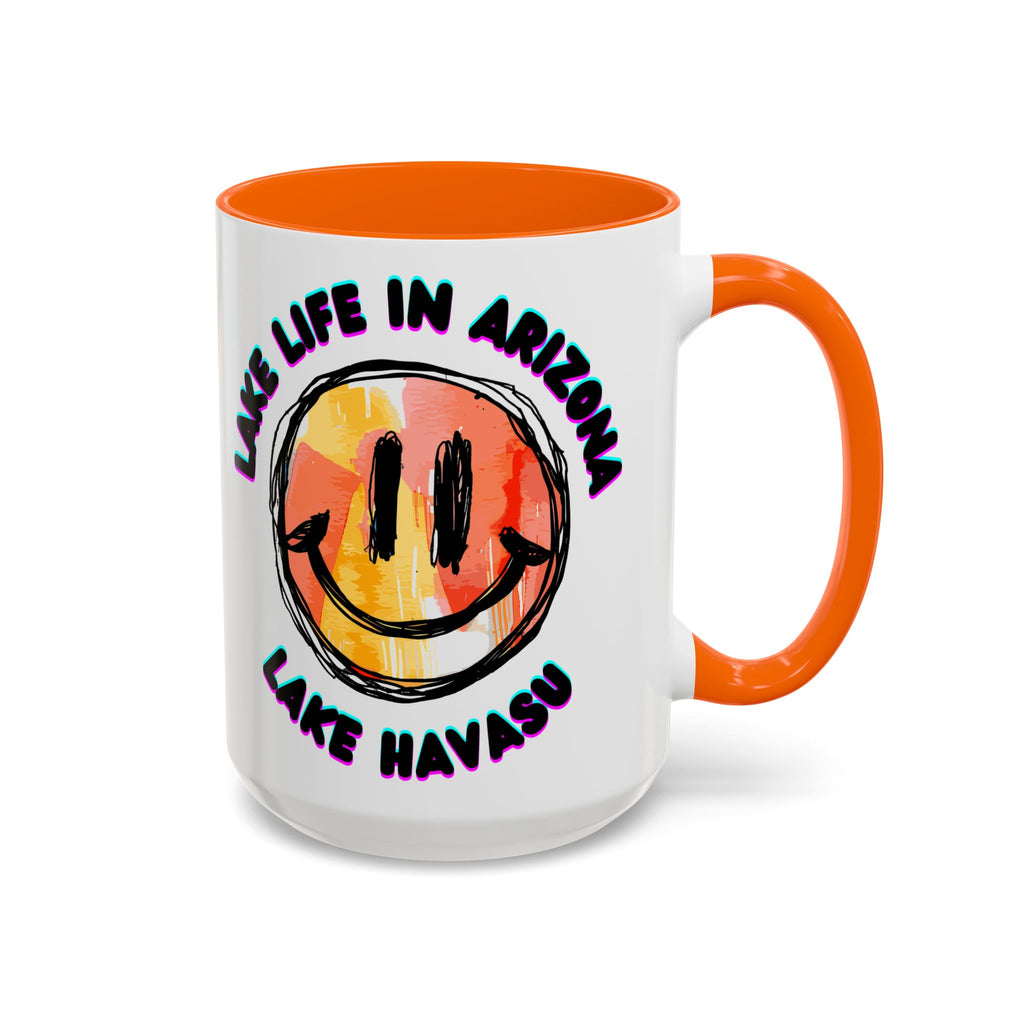 Lake Life in Arizona Smiley Mug | Lake Havasu Accent Coffee Mug