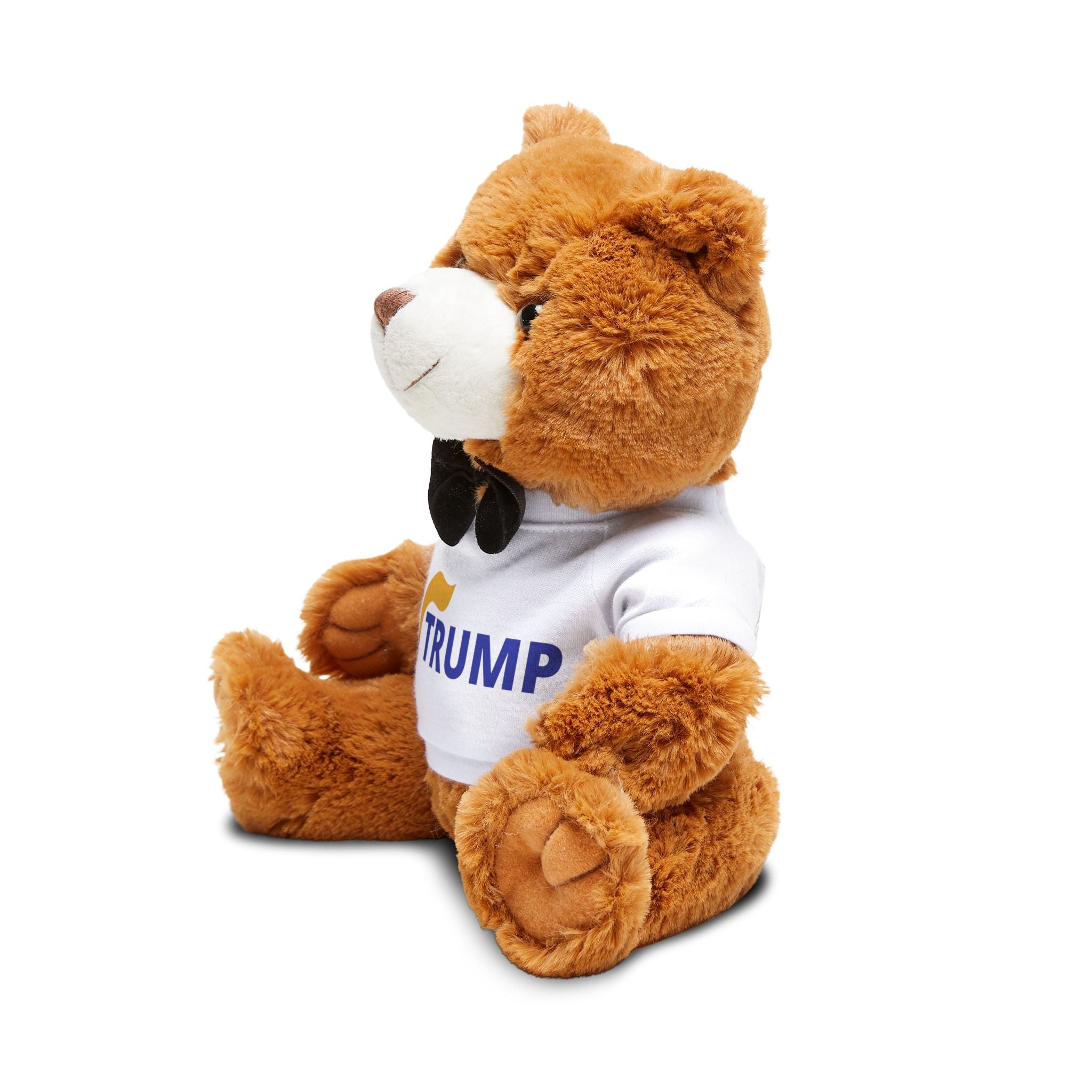 Trump Teddy Bear with Political Logo T-Shirt Plush Toy | Brown Stuffed Animal