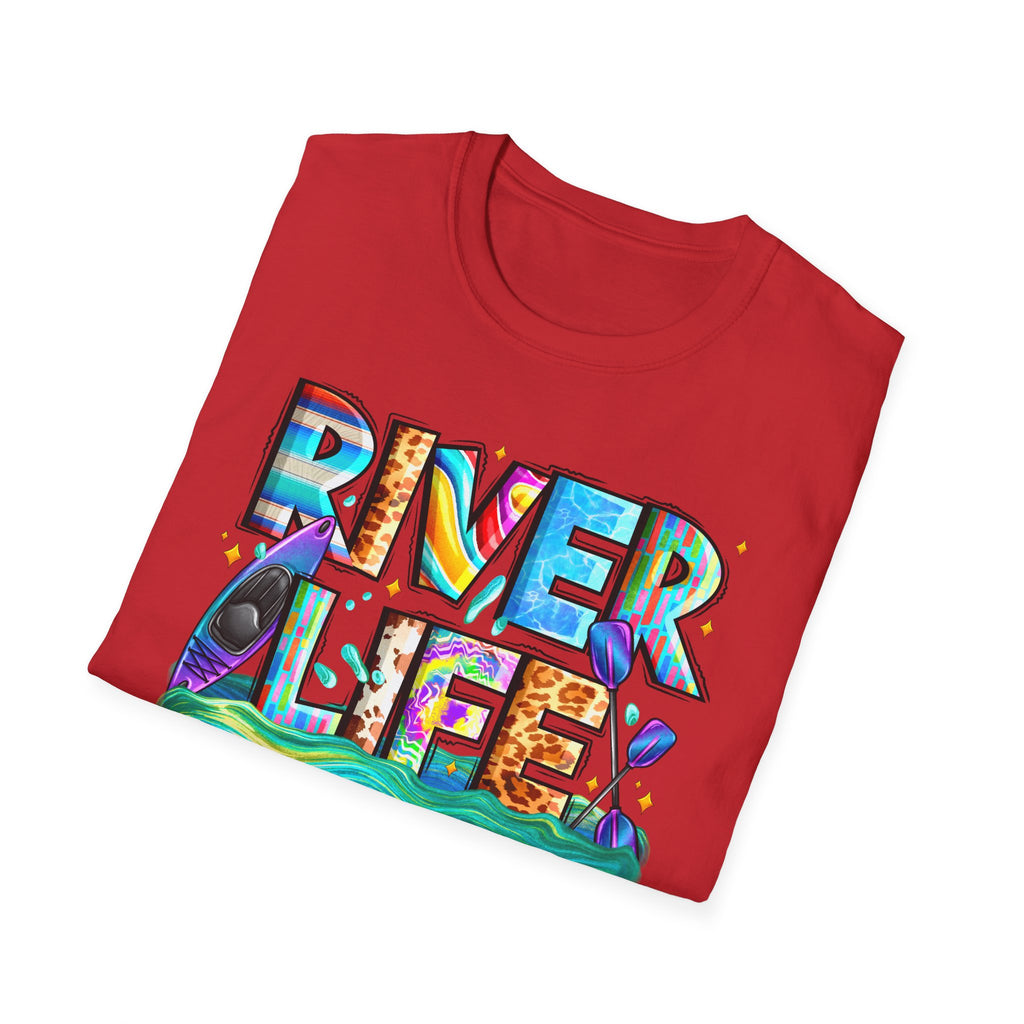 River Life T-Shirt | Colorful Fishing Scenic Graphic