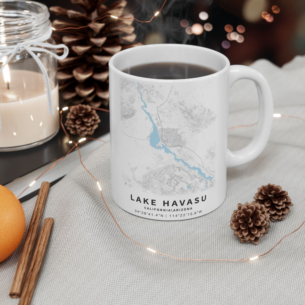 Lake Havasu Map Mug | Ceramic 11oz or 15oz, Lake Map Coffee Cup