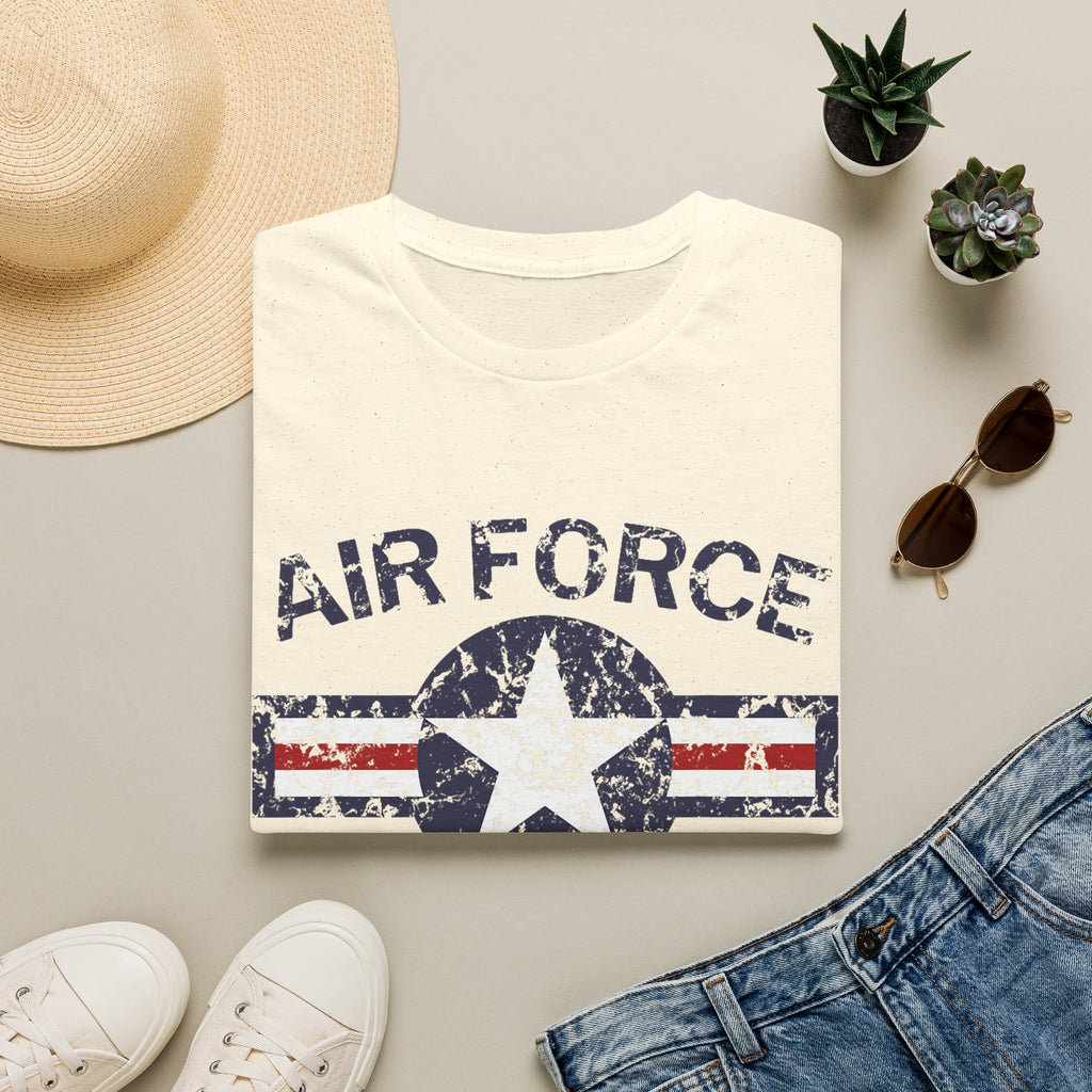 Air Force Veteran Distressed Logo T-Shirt | Military Star Stripe Tee