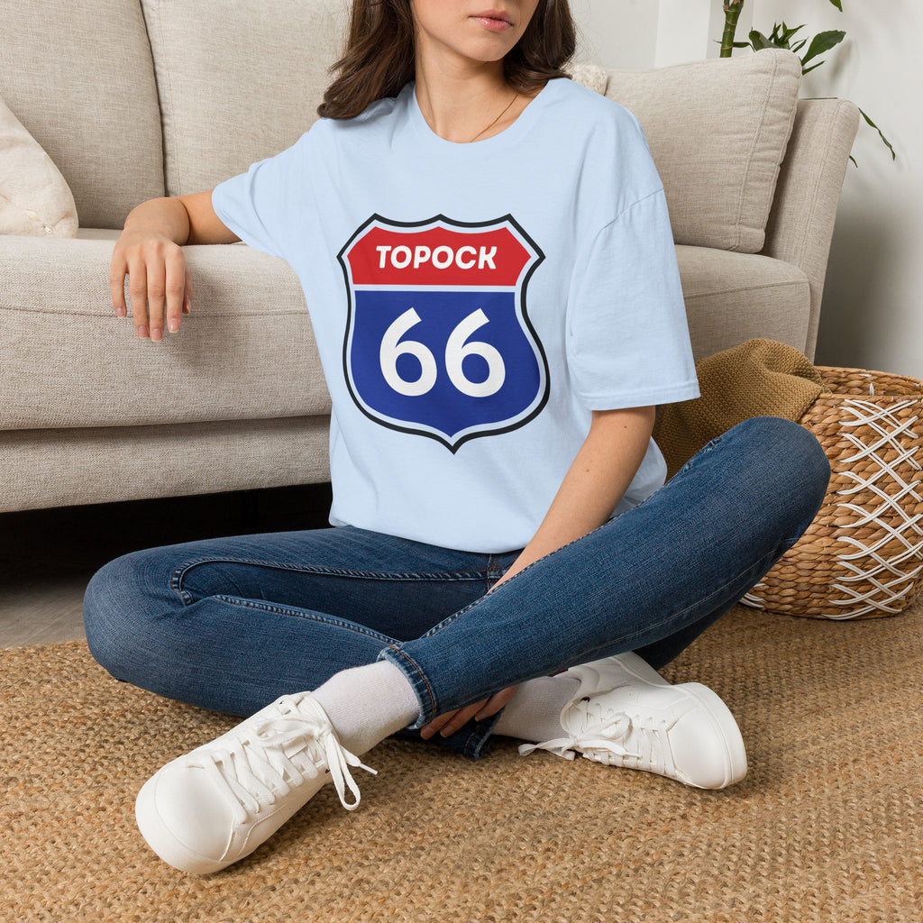 Topock 66 Shield Road Sign T-Shirt | Route 66 Arizona Travel Tee