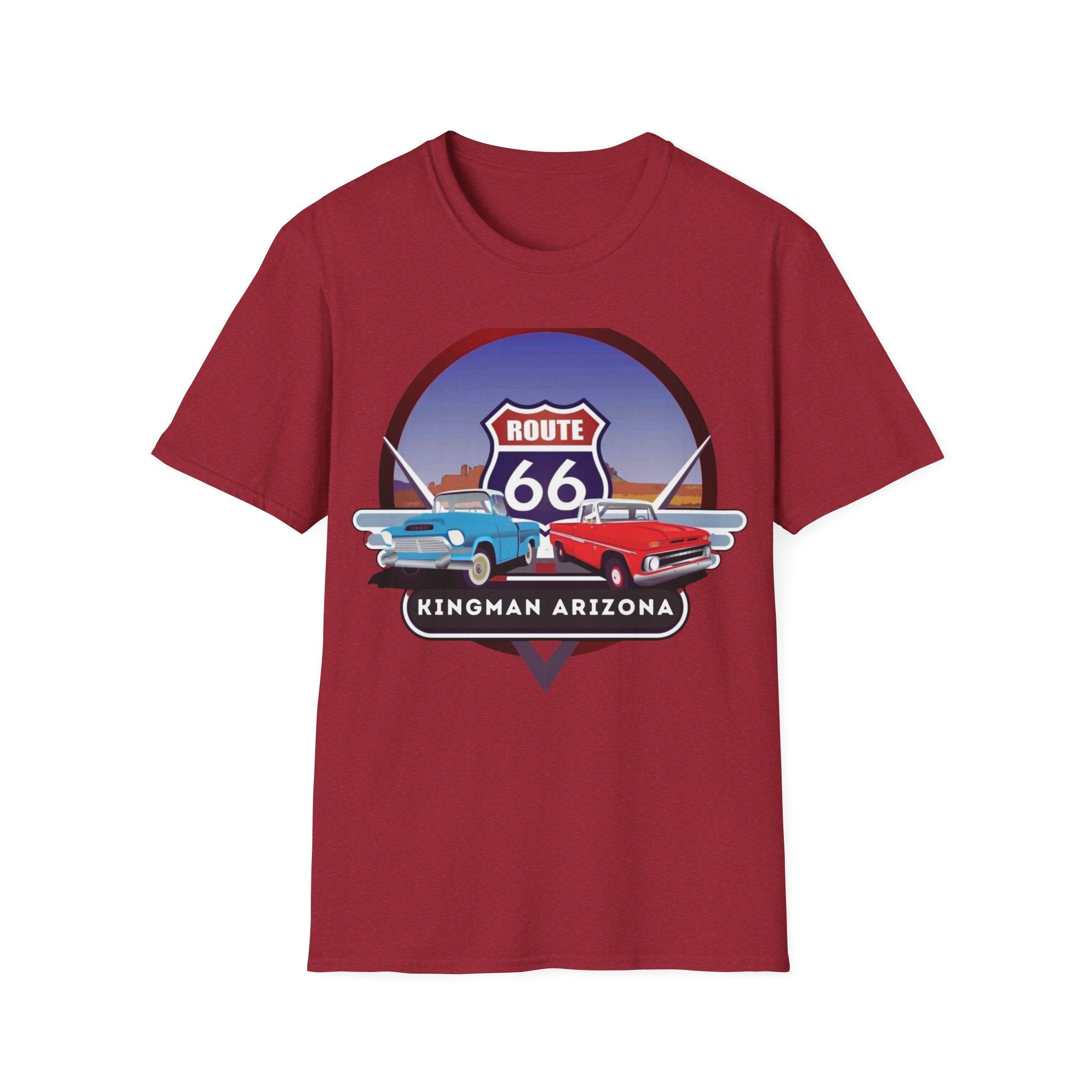 Route 66 Kingman Arizona Softstyle T-Shirt, Vintage Tee, Retro Shirt, Unisex Top, Gift for Travelers