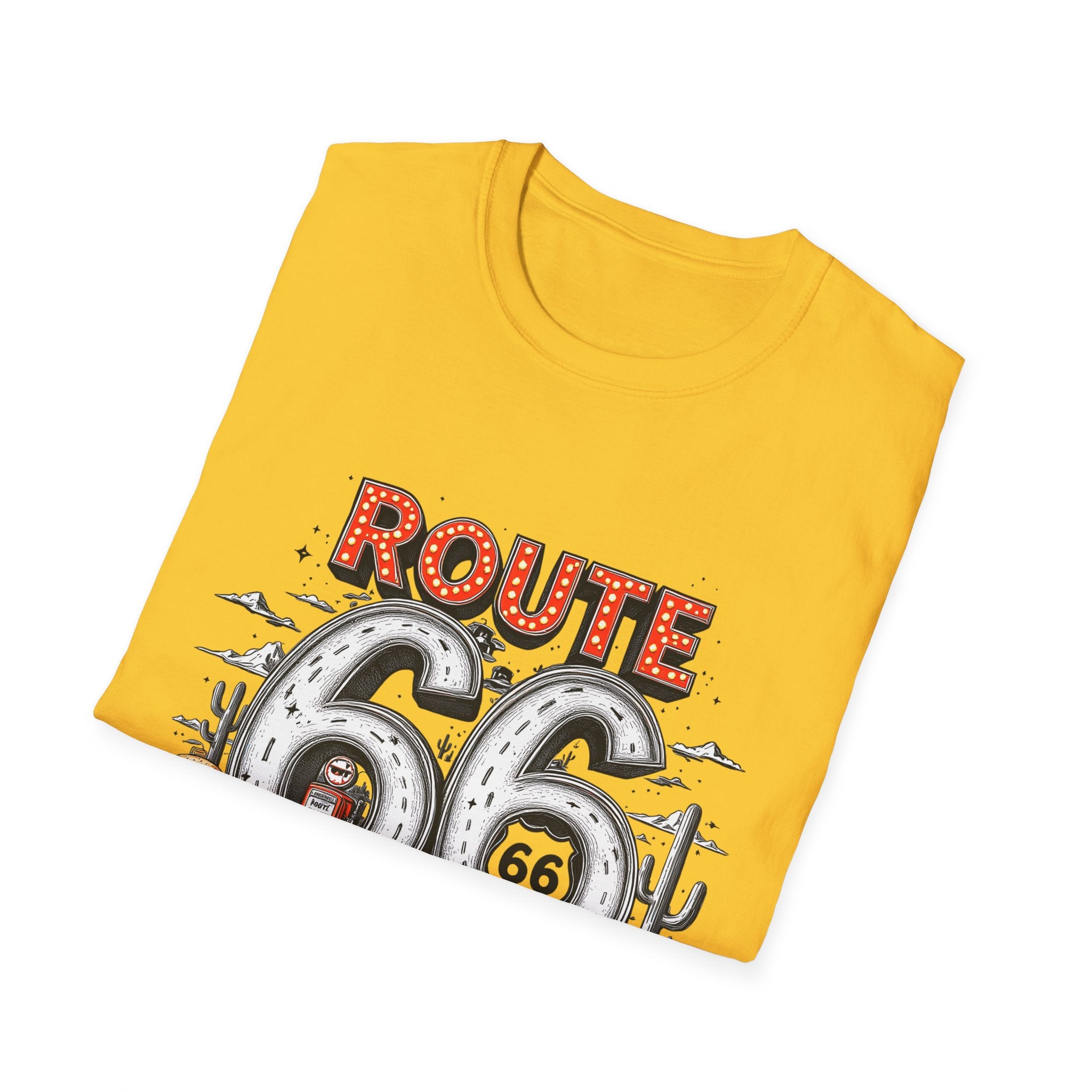 Route 66 Vintage Roadtrip T-Shirt | Classic Highway Car Signage