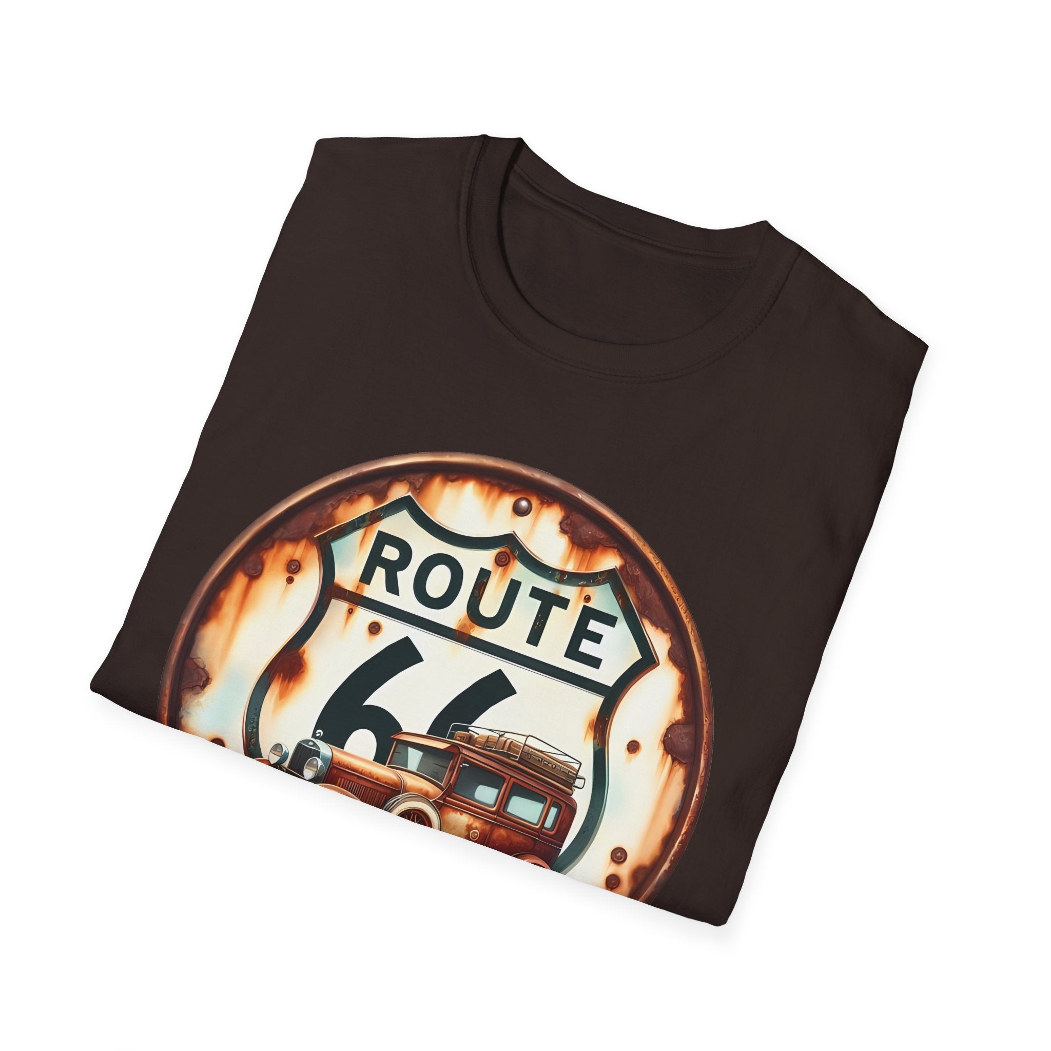 Route 66 Vintage Woody Wagon T-Shirt | The Road Is Calling, Retro Roadtrip Tee