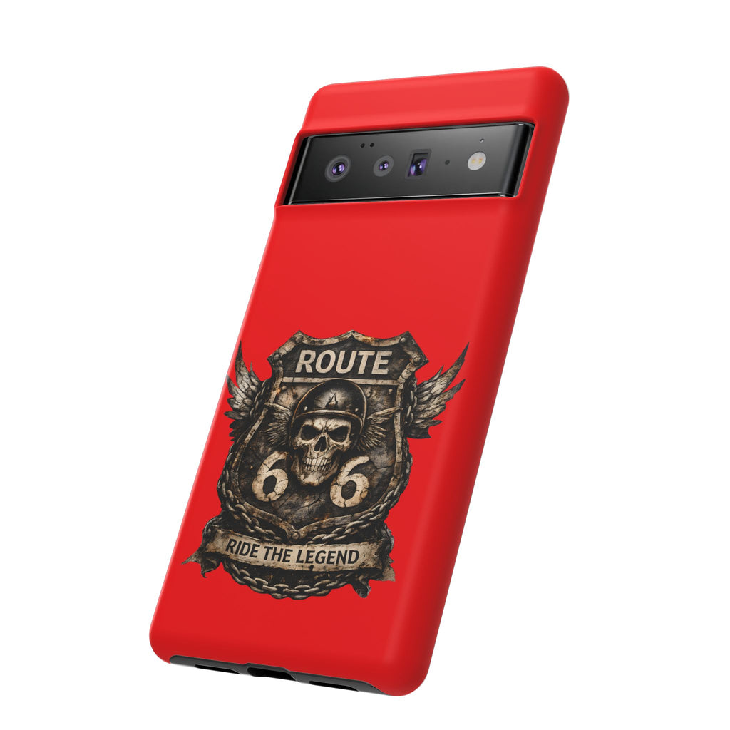 Route 66 Skull Helmet phone case | Motorcycle emblem, Ride the Legend