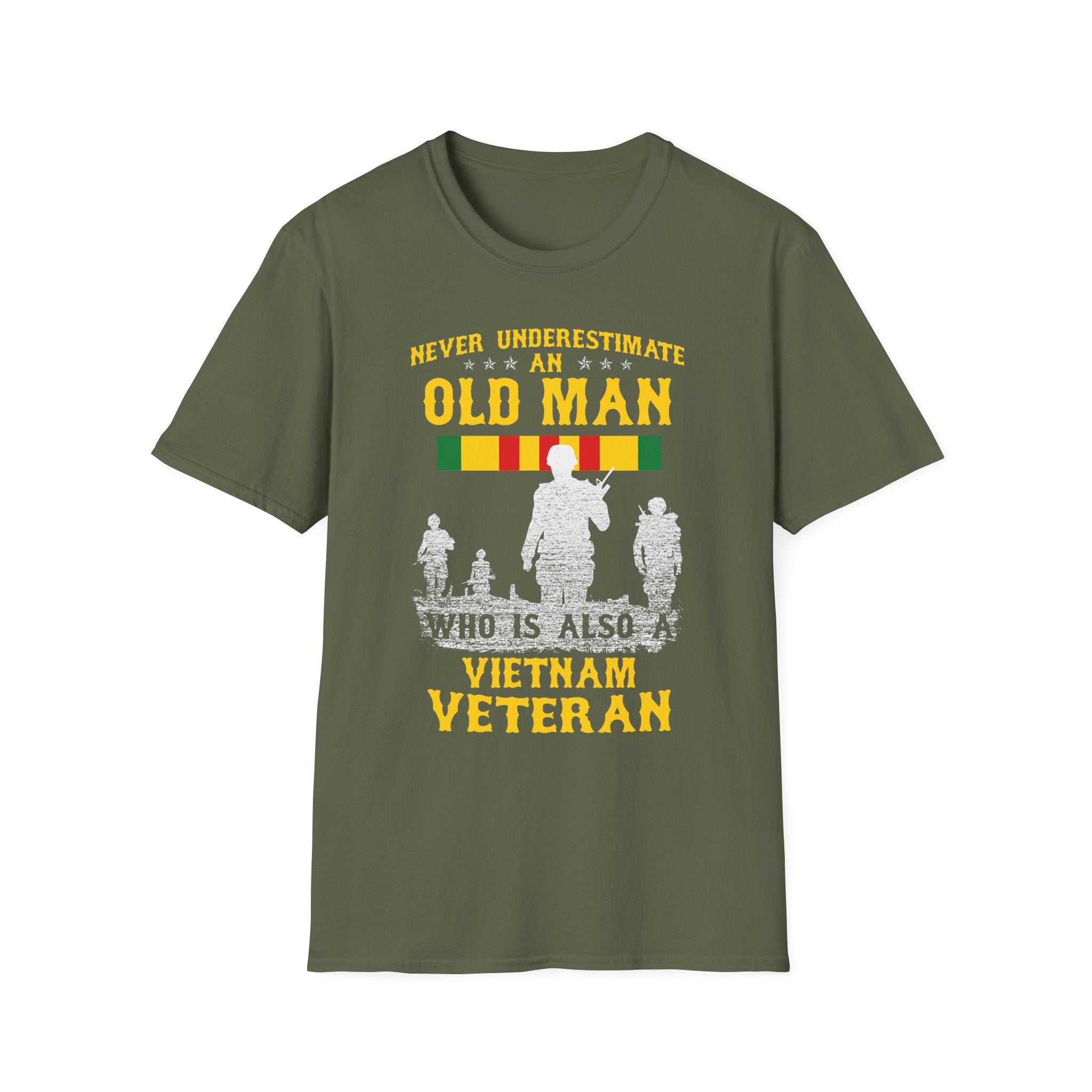 Never Underestimate an Old Man Who Is Also Vietnam Veteran T-Shirt | Military Tribute