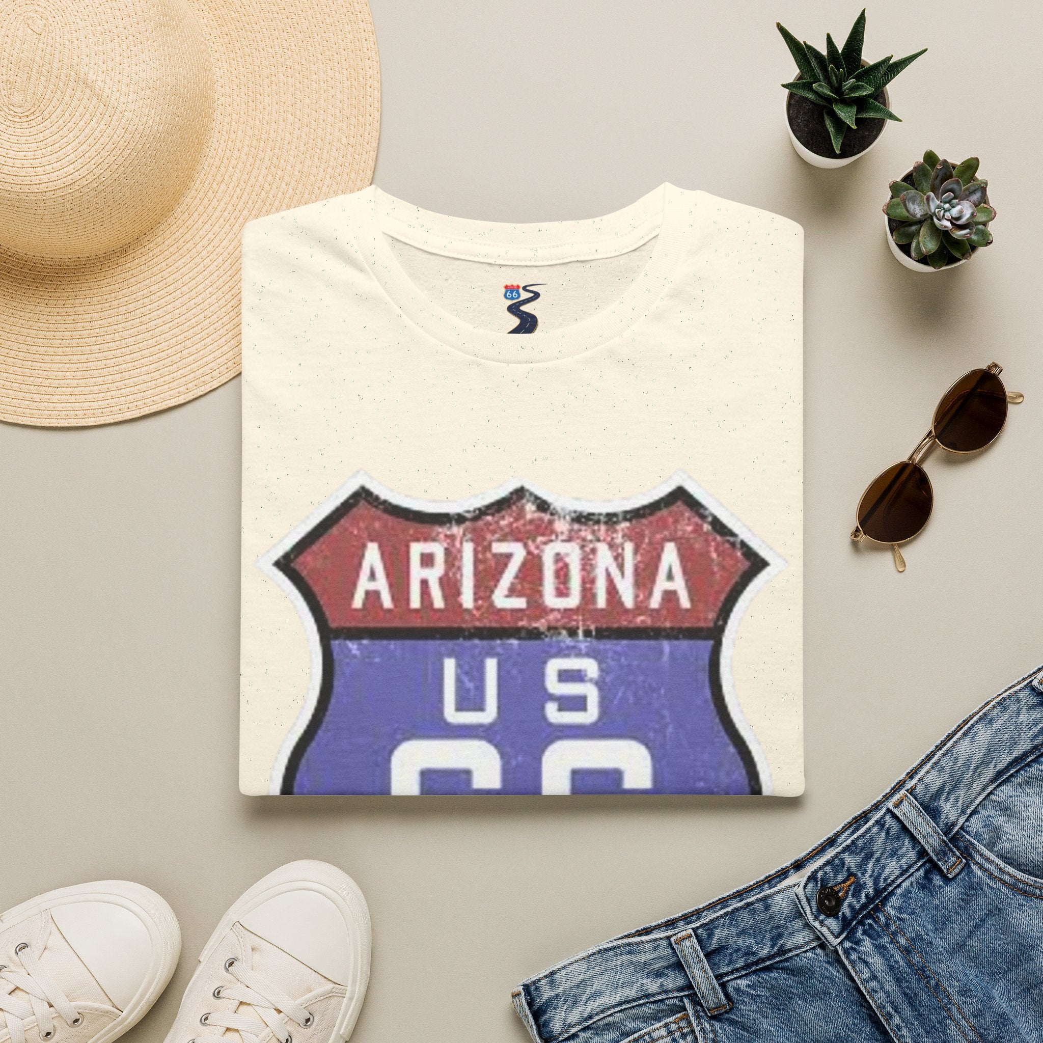 Arizona US 66 Shield T-Shirt | Route 66 Vintage Sign Tee