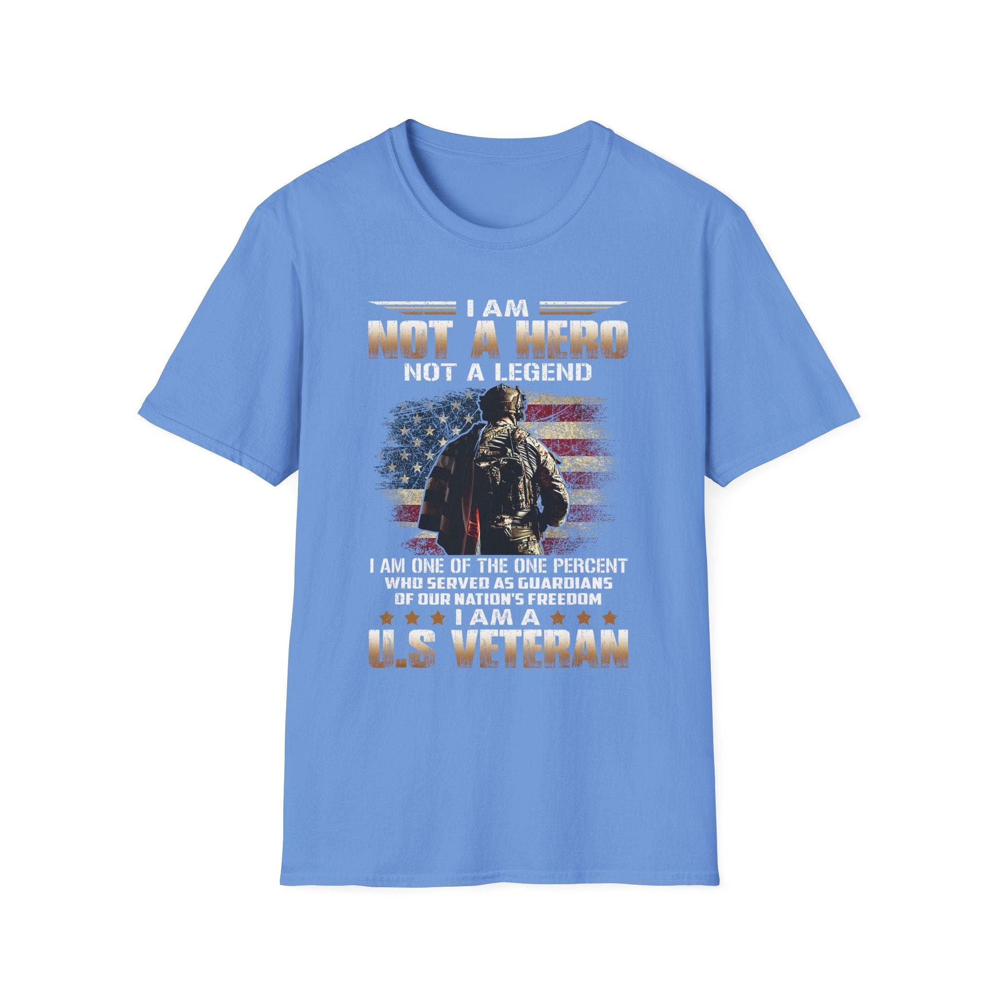 I Am Not a Hero I Am a U.S. Veteran T-Shirt | American Flag Soldier Tee
