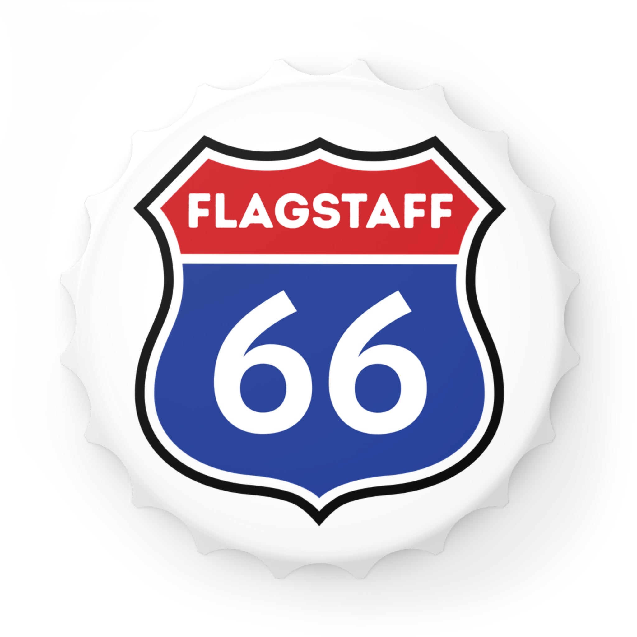 Flagstaff 66 Shield Bottle Opener | Route 66 Roadtrip Souvenir