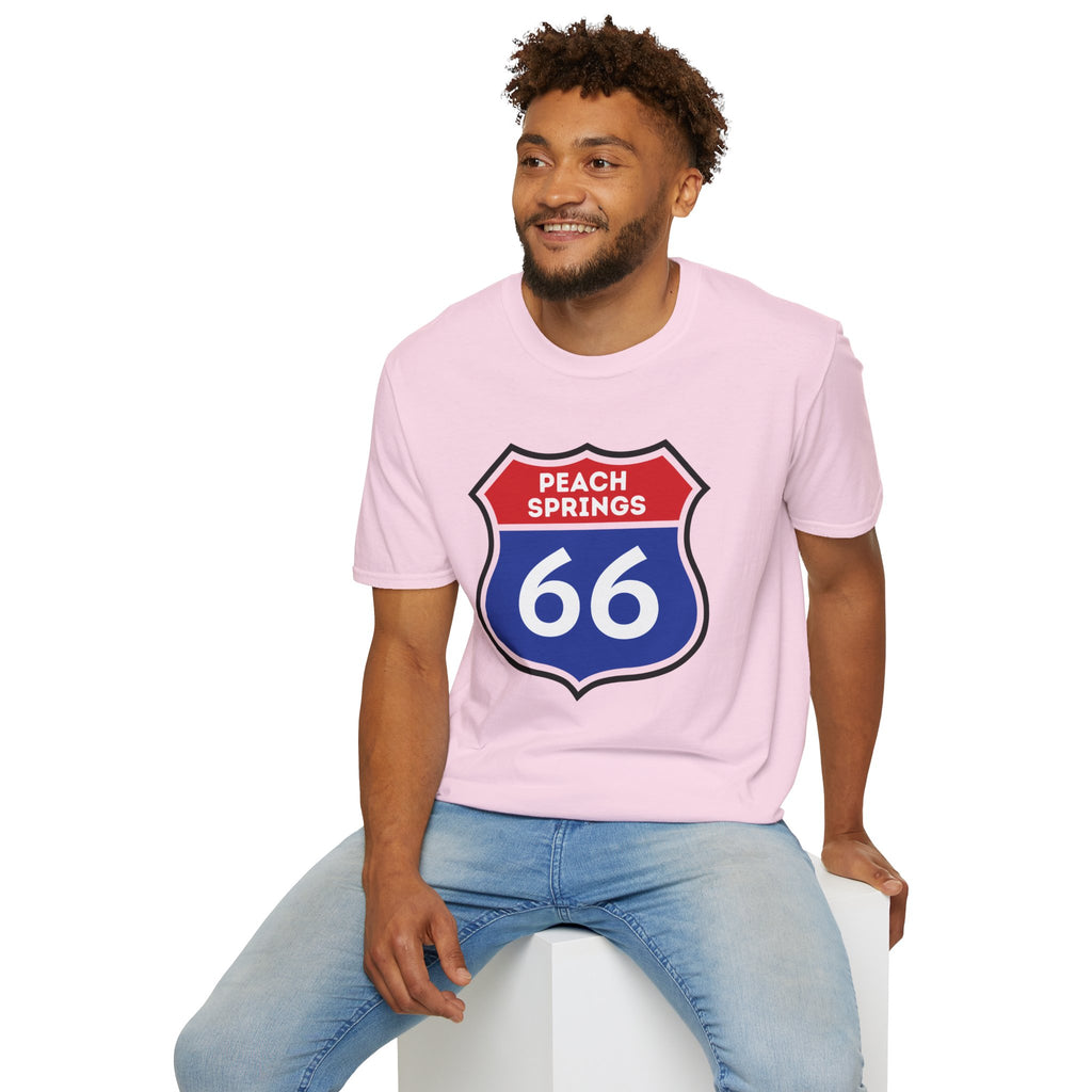 Peach Springs 66 Shield T-Shirt | Route 66 Road Sign Shirt