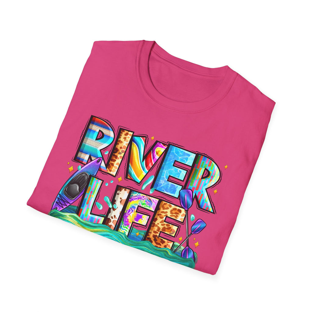 River Life T-Shirt | Colorful Fishing Scenic Graphic