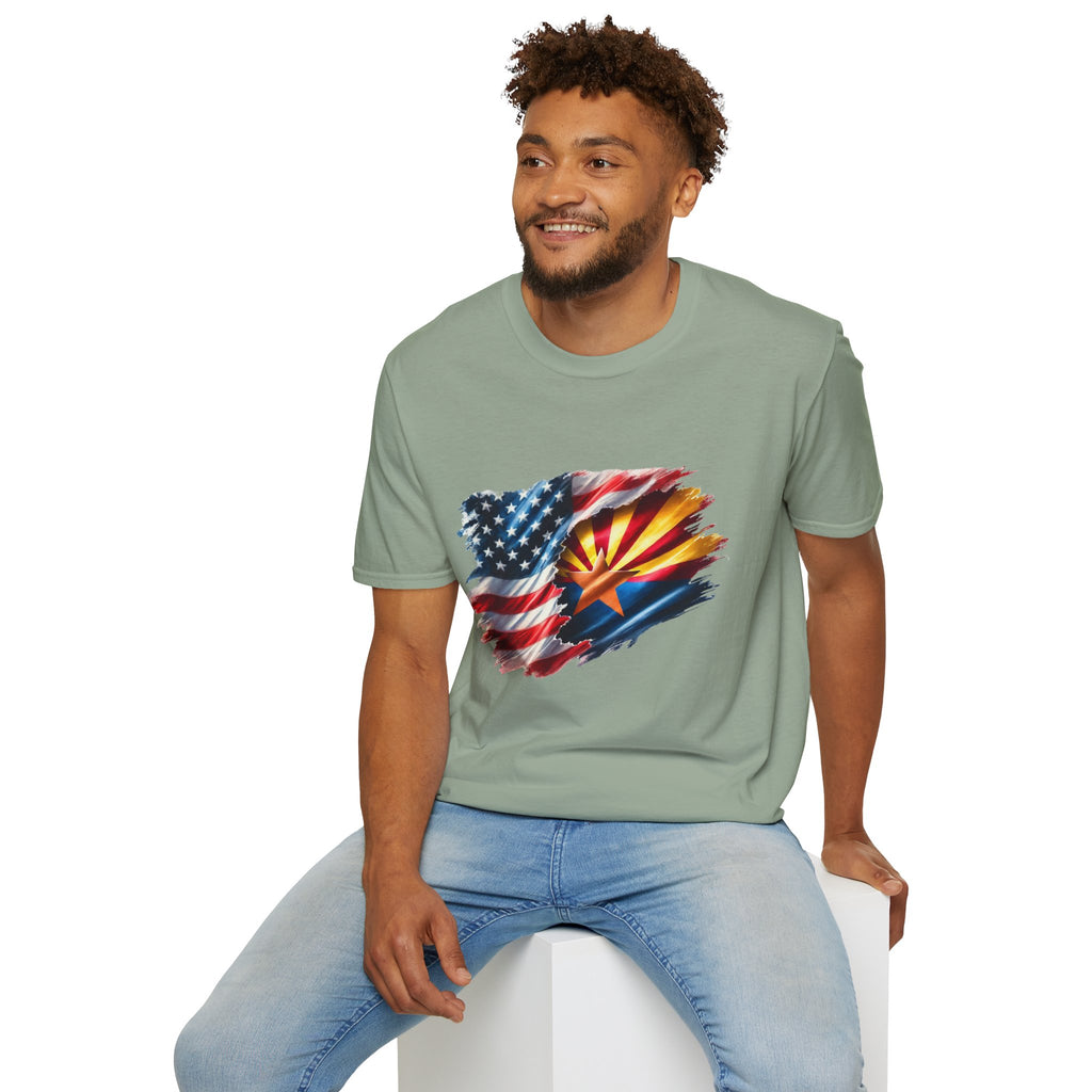 Arizona Flag with American Flag T-Shirt | Patriotic State Pride Tee