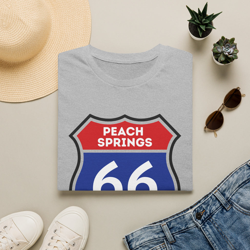 Peach Springs 66 Shield T-Shirt | Route 66 Road Sign Shirt