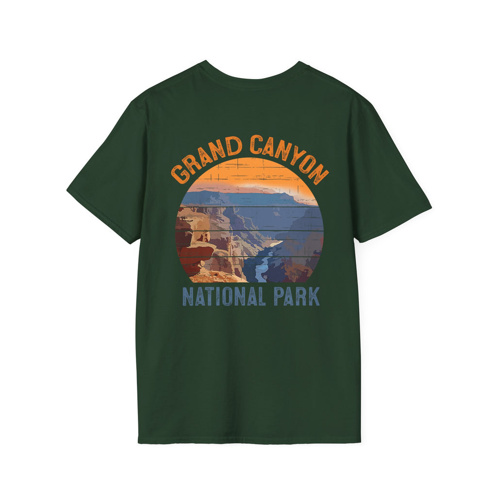 Grand Canyon Retro Sunset T-Shirt | Printed Front and Back National Park Landscape