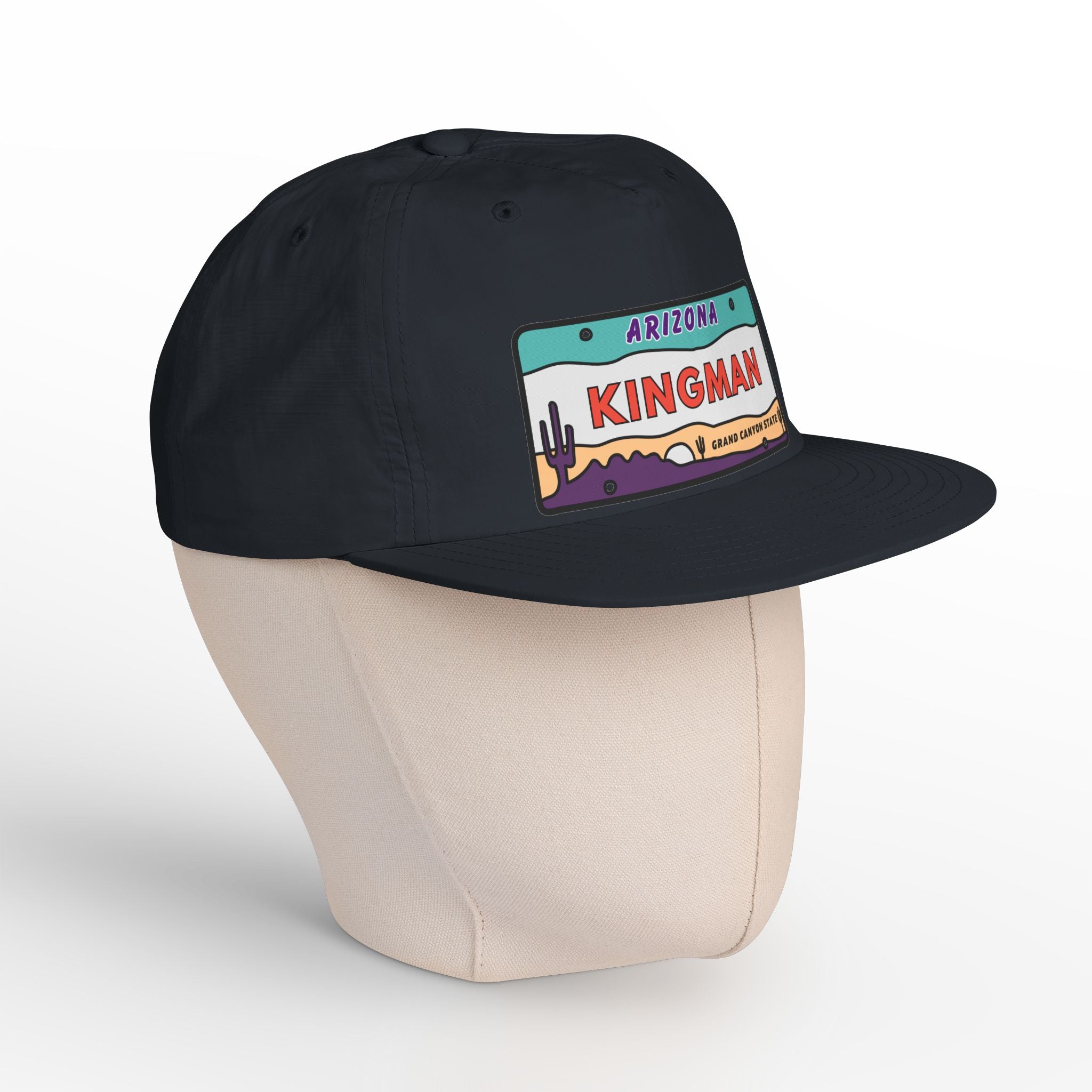Surf Cap, Beach Hat, Summer Headwear, Kingman Arizona License Plate Dessert Cap for Water Sports