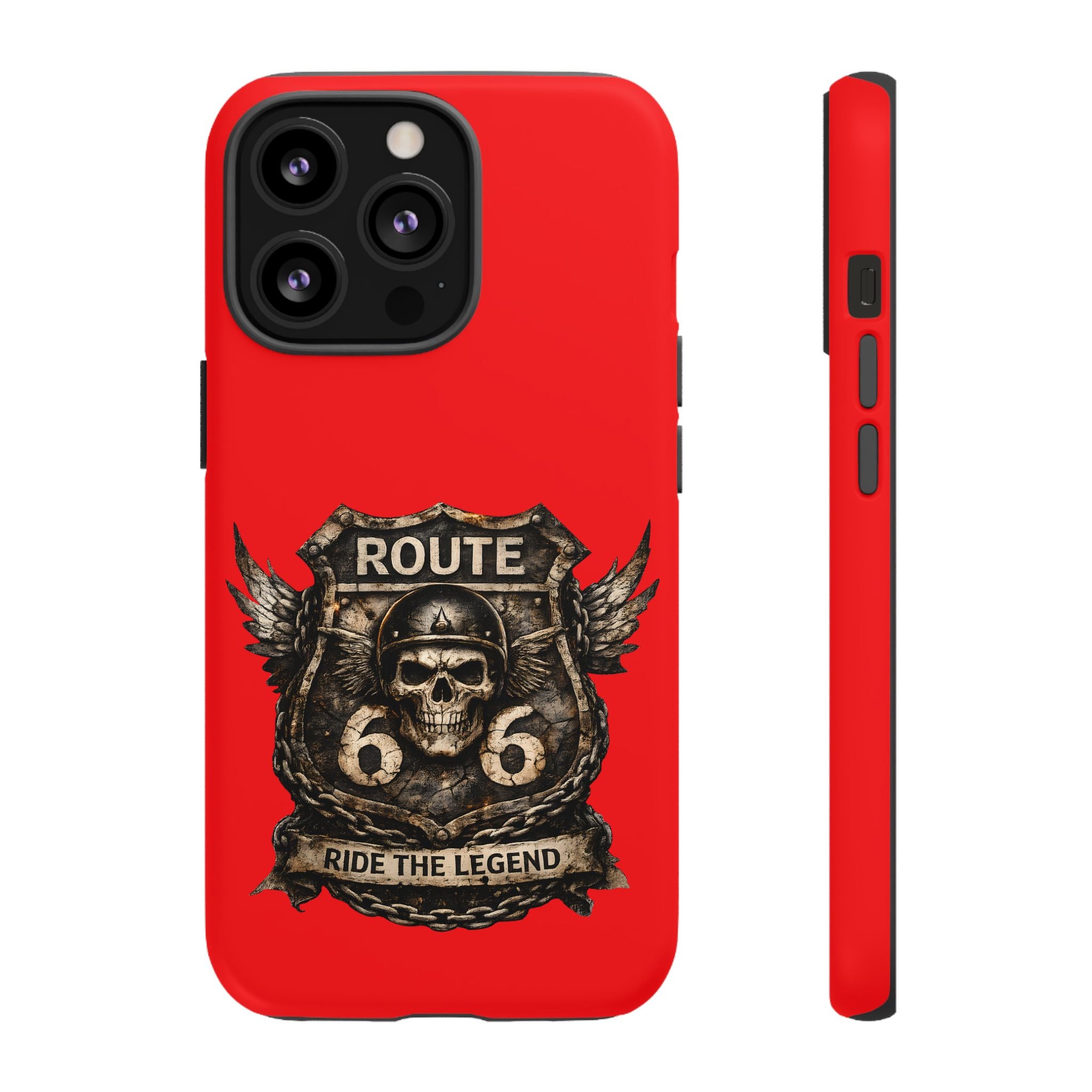 Route 66 Skull Helmet phone case | Motorcycle emblem, Ride the Legend