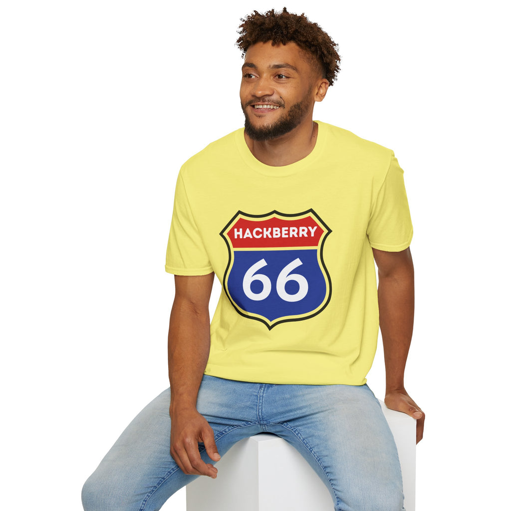 Hackberry 66 Shield T-Shirt | Route 66 Road Sign Tee