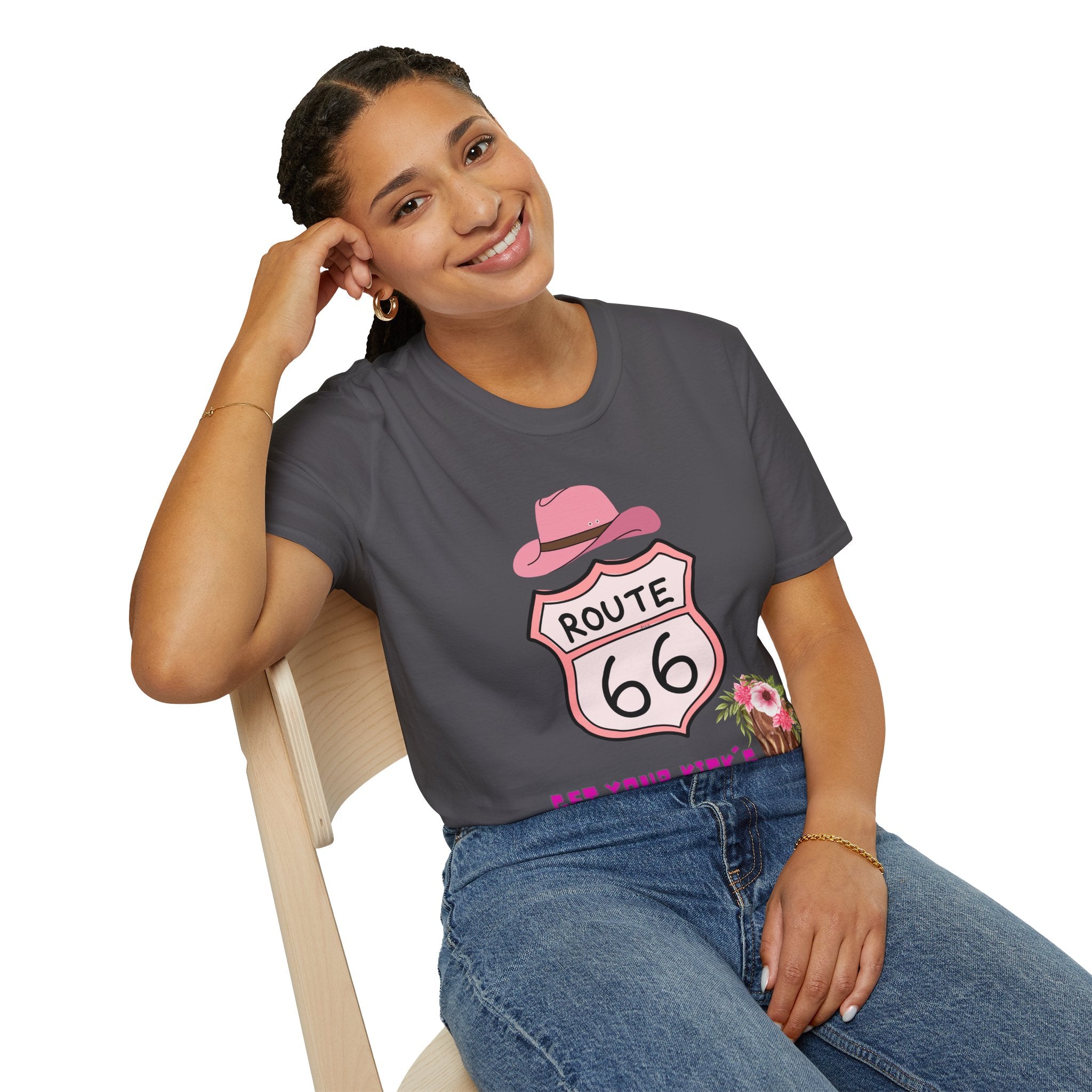 Route 66 Softstyle T-Shirt, Get Your Kick's On, Men Women, Unisex Tee Gift, Travel Highway Shirt