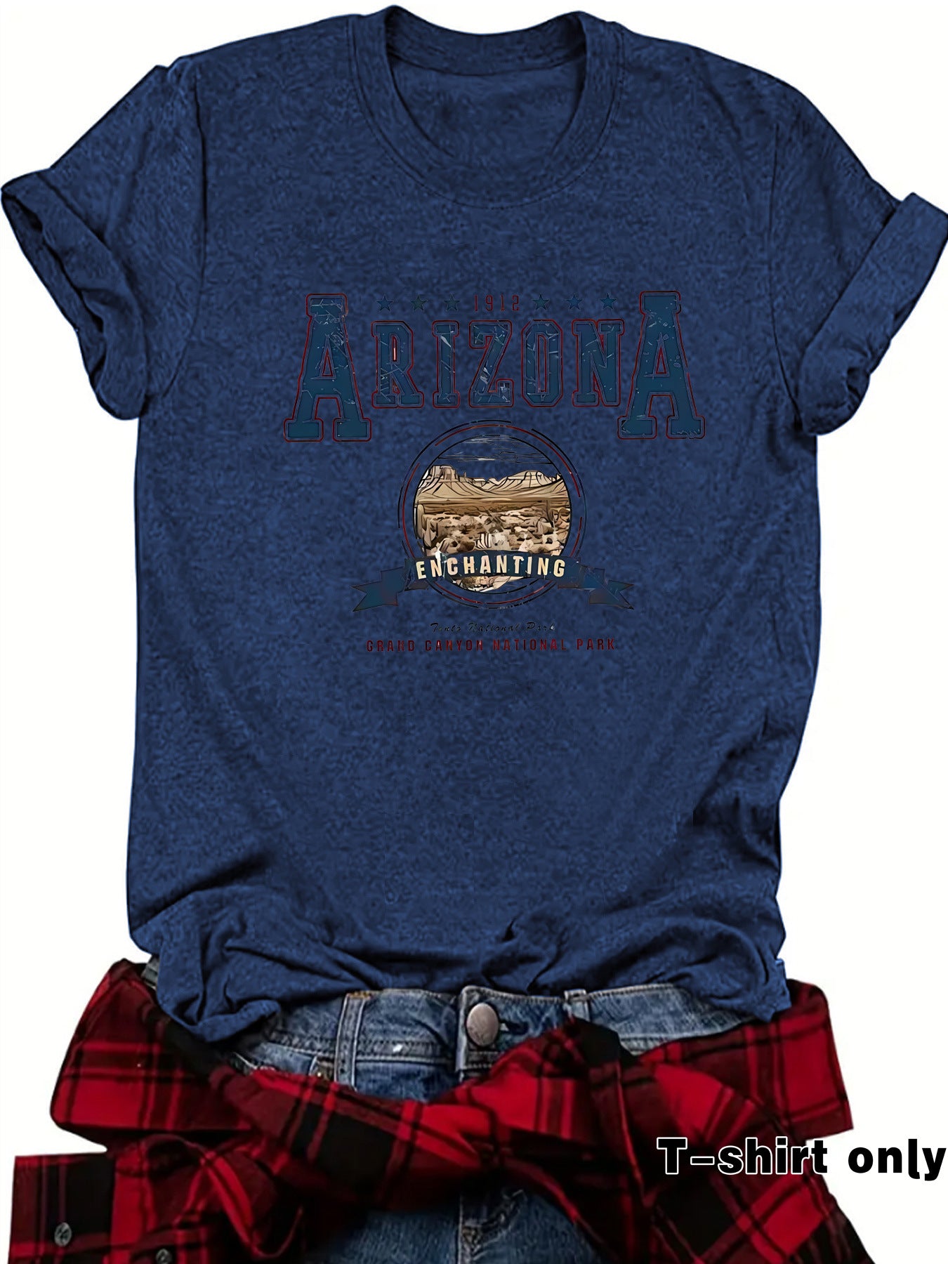 Round neck short sleeved t-shirt with ARIZONA print